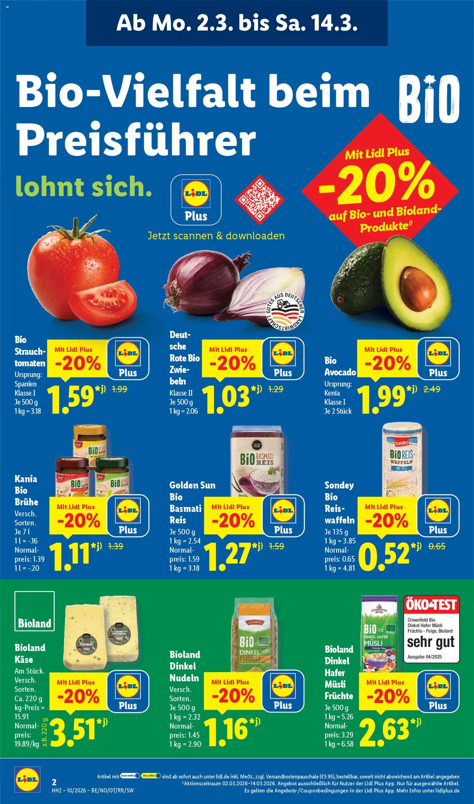 Lidl Prospekt Rahden – gültig ab 02.03.2026 | Seite: 4 | Produkte: Käse, Waffeln, Reis, Nudeln
