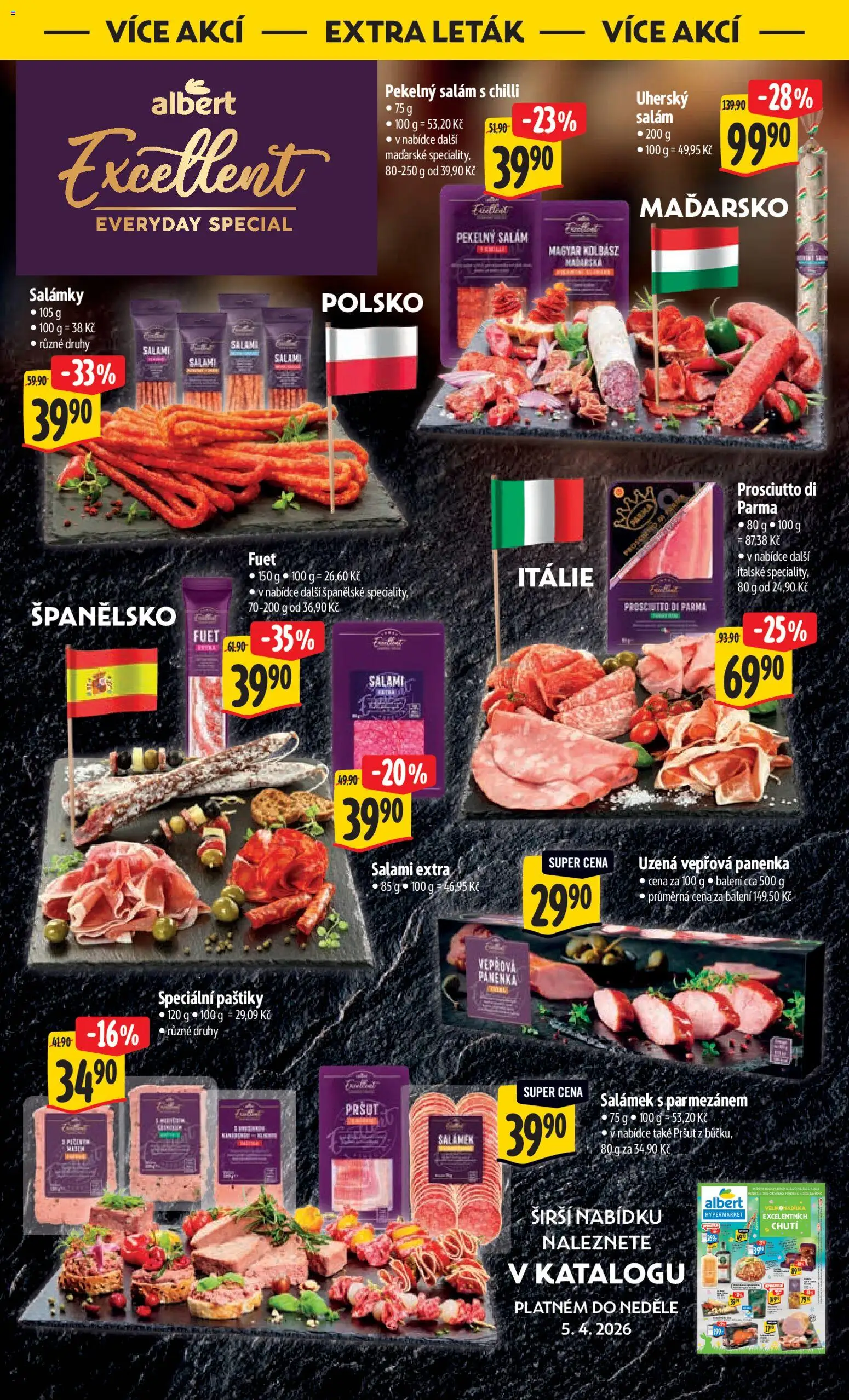Albert leták - Hypermarket od 01.04.2026 | Strana: 49 | Produkty: Panenka, Salám, Vepřová panenka, Fuet