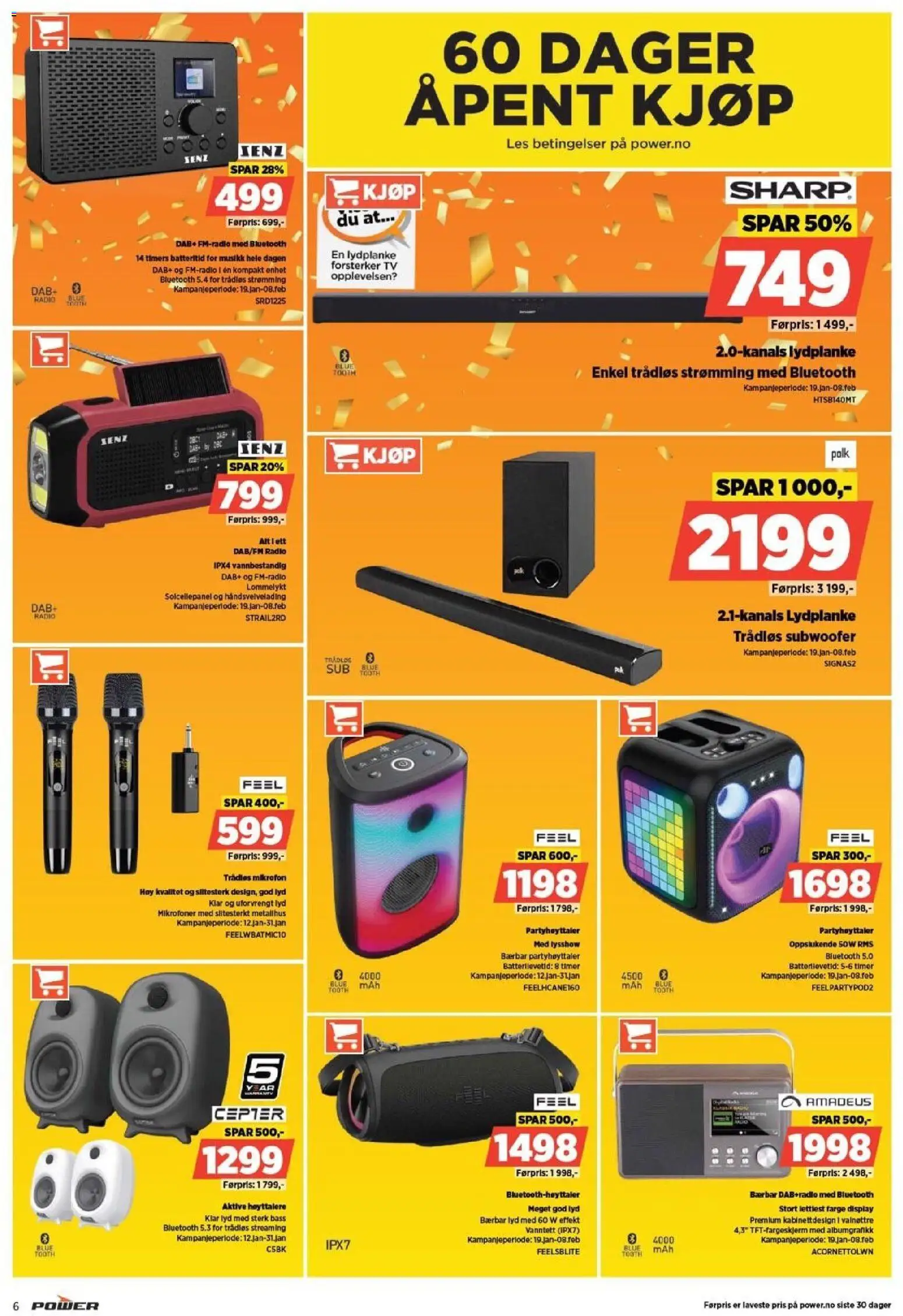 {H1} | Side: 6 | Produkter: Lyd, Solcellepanel, Lommelykt, Суміш дитяча