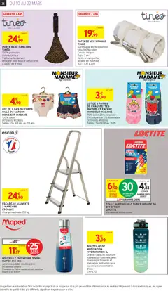 Intermarché - Prévisualisation de LOT DE 3 PAIRES DE CHAUSSETTES INVISIBLES ENFANT MONSIEUR MADAME, 70% coton 25% polyester 3% polyamide 2% élasthanne, Différents Modèles, Tailles: Du 23/26 au 31/35 valide à partir de 10.03.2026 | Page: 36