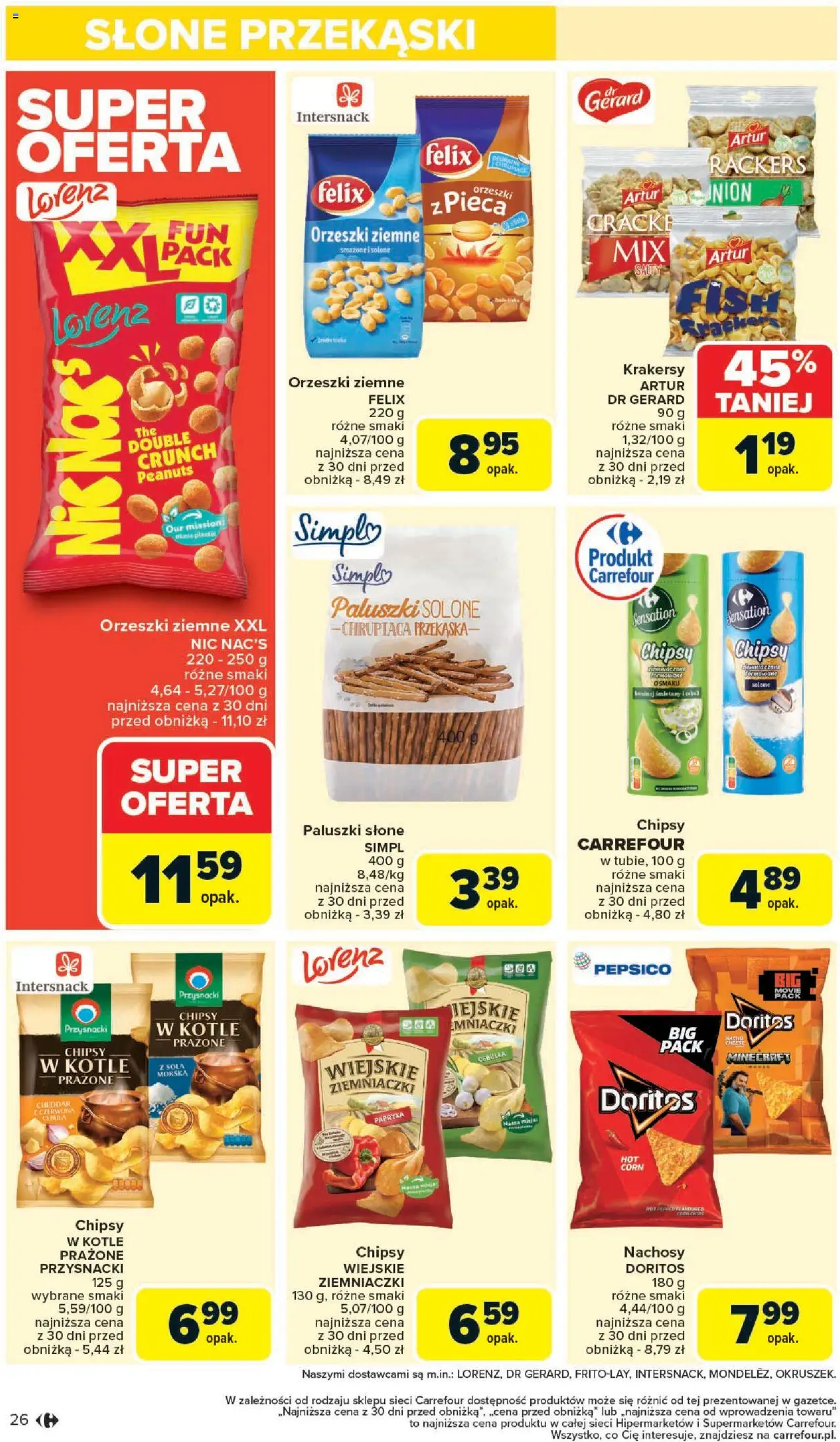 Carrefour Gazetka od 09.06.2025 | Strona: 28 | Produkty: Chipsy, Doritos, Krakersy, Cheddar