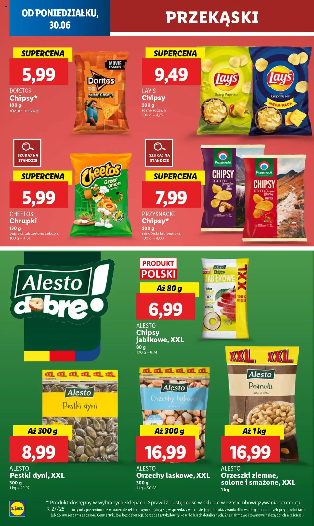 Lidl Gazetka od 30.06.2025 | Strona: 42 | Produkty: Doritos, Ser, Pestki dyni, Sos