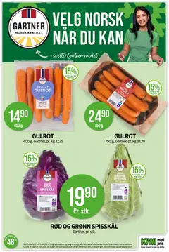 Forhåndsvisning av GULROT, 400 g, Gartner, pr. kg 37,25 gyldig fra 24.11.2025 | Side: 16