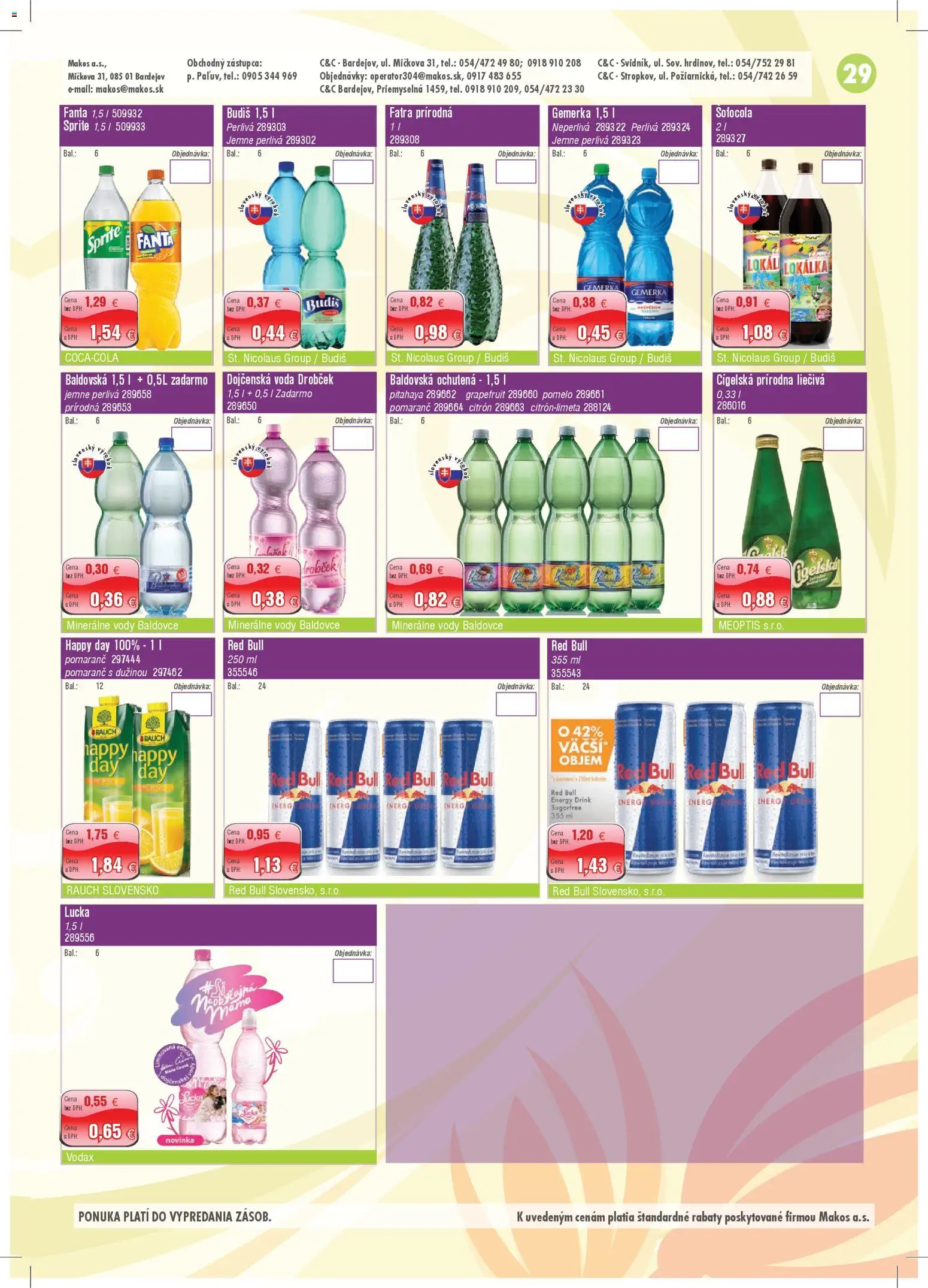 Nové Makos akcie – leták je platný od 01.12.2025 | Strana: 29 | Produkty: Robot, Lucka, Voda, Gemerka