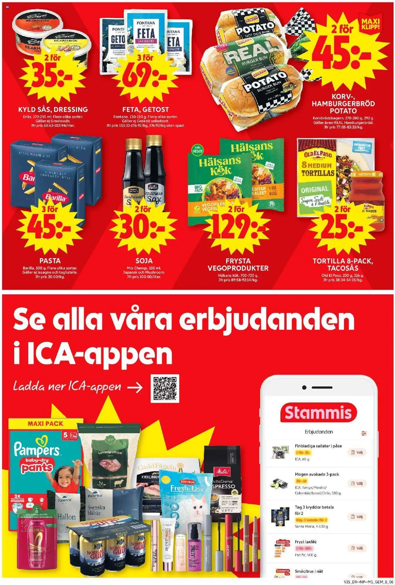 ICA Maxi reklamblad aktuell från 25.08.2025 | Sida: 7 | Produkter: Tortilla, Tacosås, Hamburgerbröd, Blåbär