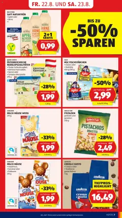 Hofer Flugblatt gültig ab 22.08.2025 | Seite: 9 | Produkte: Milch, Saft, Äpfel, Tomaten