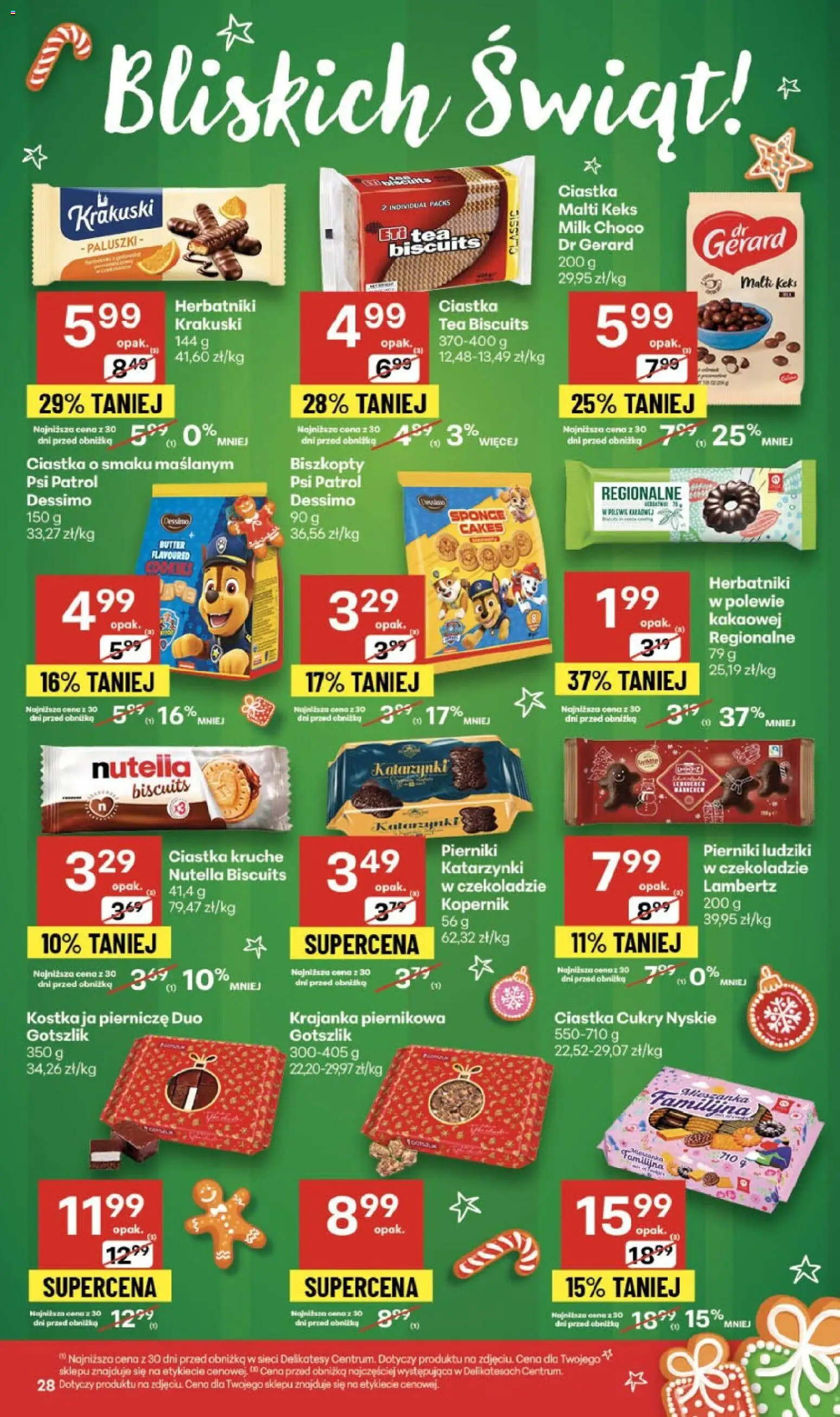 Delikatesy Centrum Gazetka - Sklepy Własne od 04.12.2025 | Strona: 28 | Produkty: Nutella, Ciastka kruche, Herbatniki, Paluszki