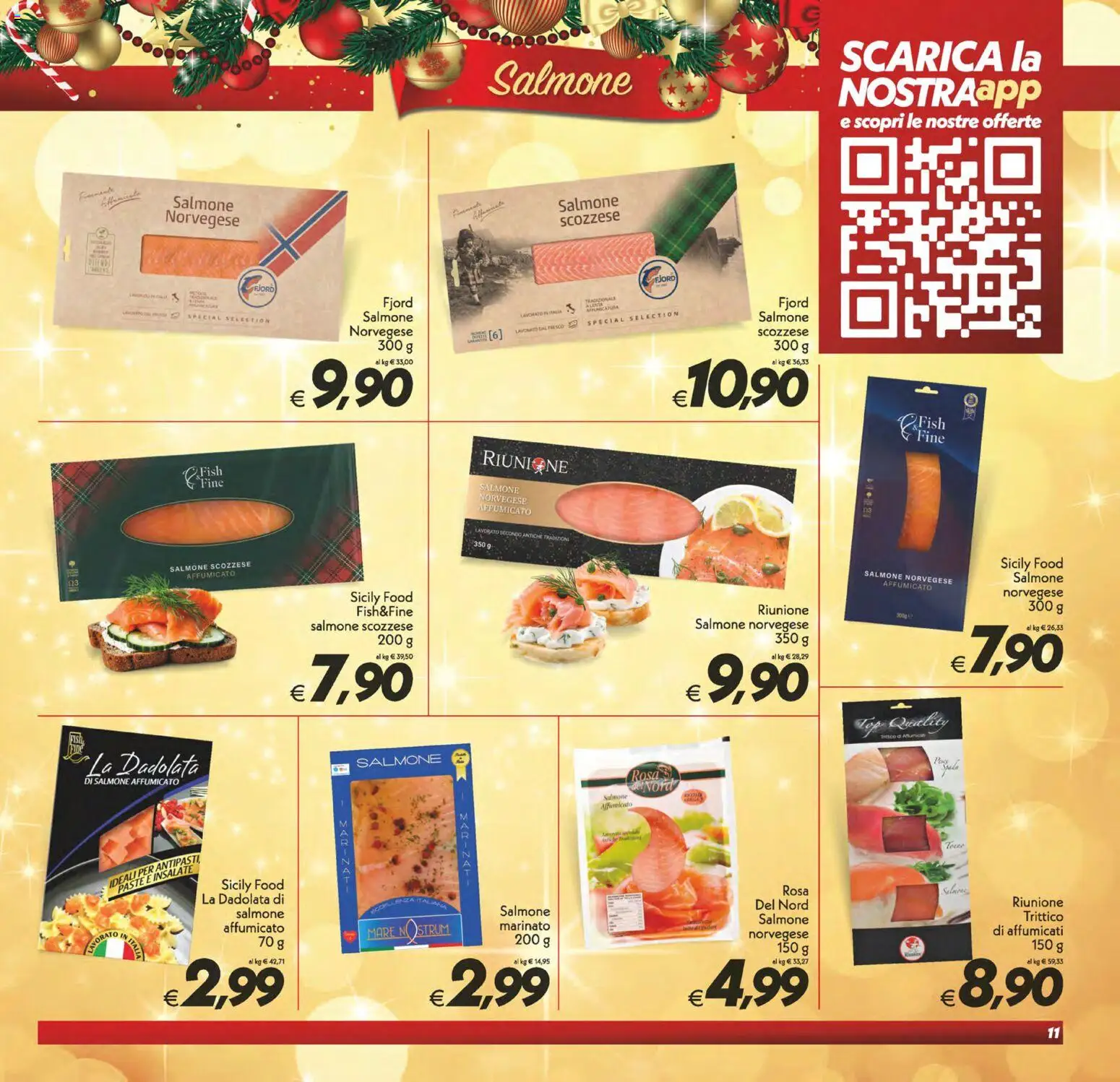 Volantino SuperConveniente del 16.12.2025 | Pagina: 11 | Prodotti: Salmone affumicato, Salmone, Top