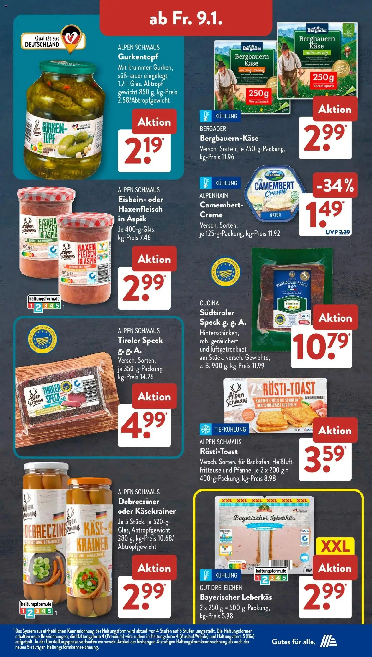 Aldi Süd - Aldi Süd: Wochenangebote – gültig ab 04.01.2025 | Seite: 29 | Produkte: Käsekrainer, Schinken, Fritteuse, Gurken
