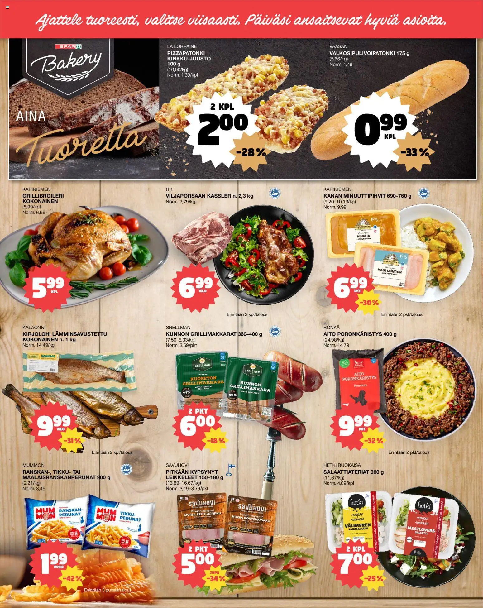 Tokmanni tarjoukset EUROSPAR – voimassa 12.03.2026 alkaen | Sivu: 2 | Tuotteet: Pizza, Grillimakkara, Salaatti, Hunaja