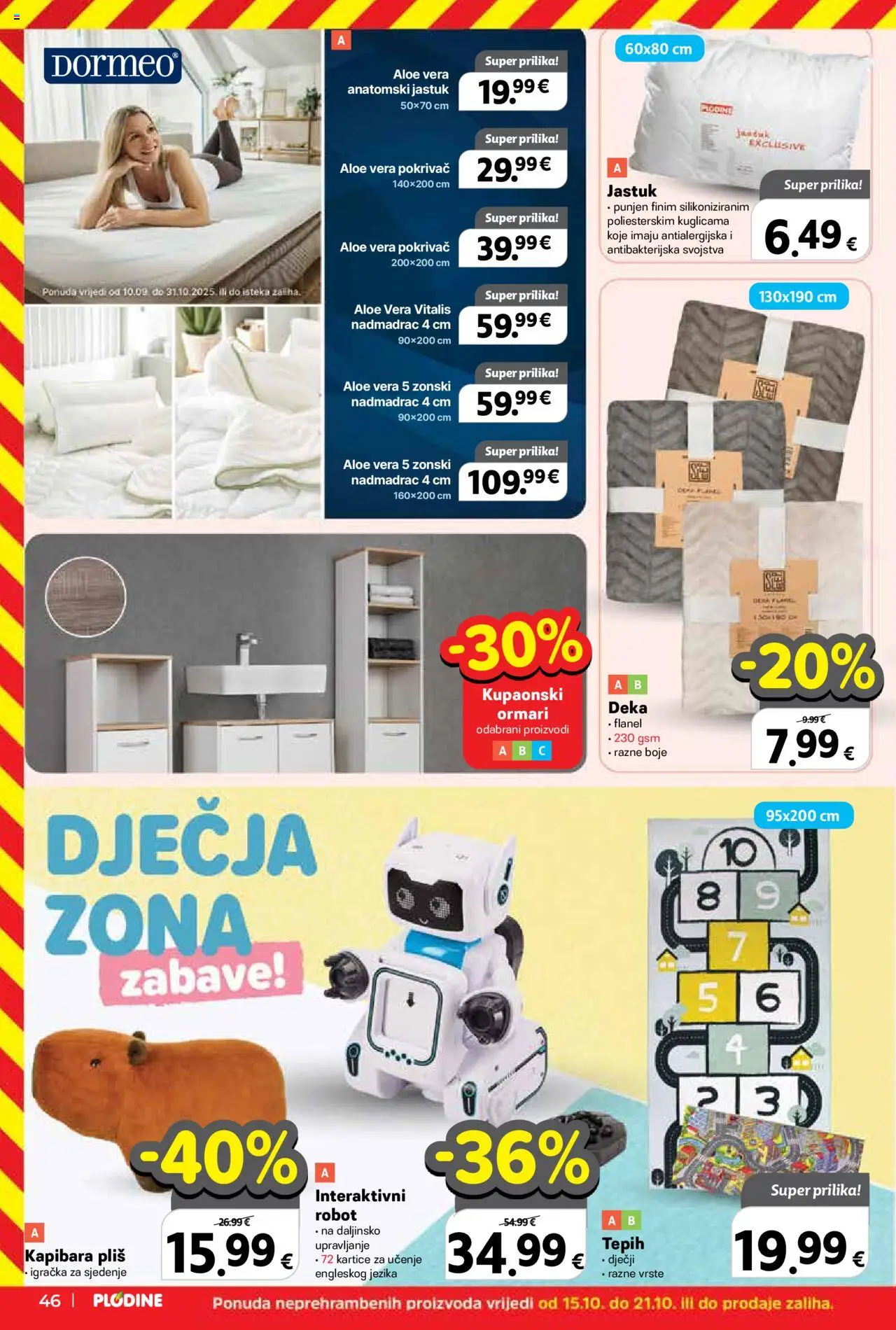 Plodine katalog | vrijedi od 15.10.2025 | Stranica: 48 | Proizvodi: Robot, Jastuk, Tepih, Ormari