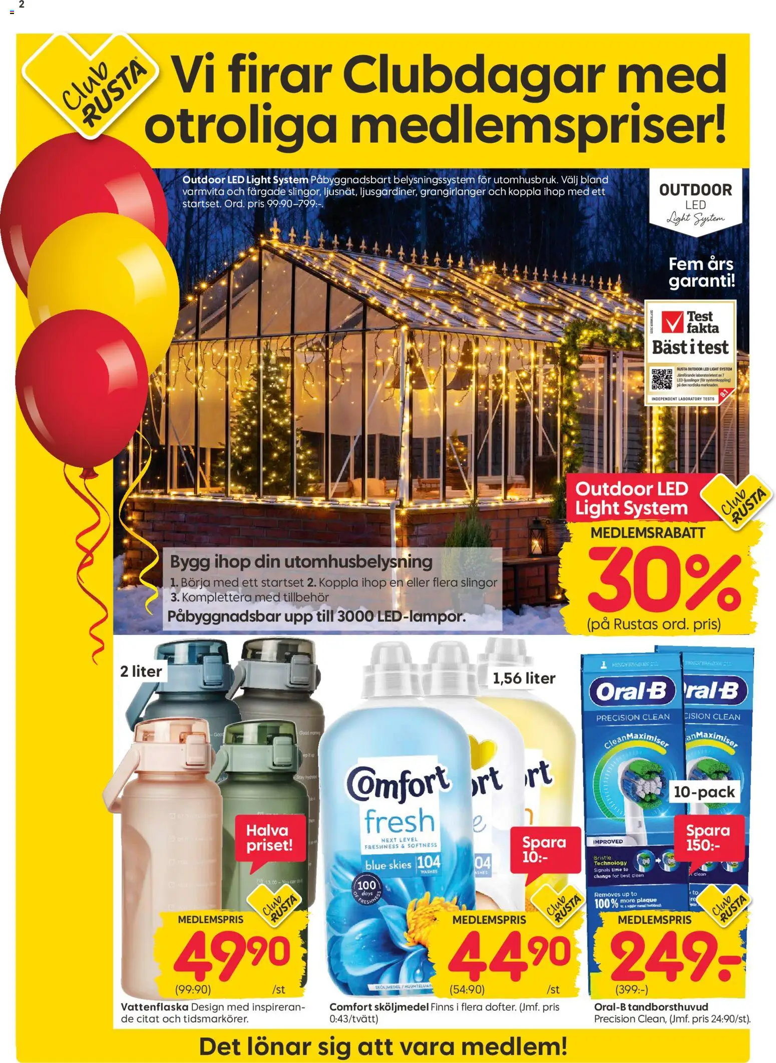 Rusta reklamblad aktuell från 27.10.2025 | Sida: 2 | Produkter: Sköljmedel, Vattenflaska