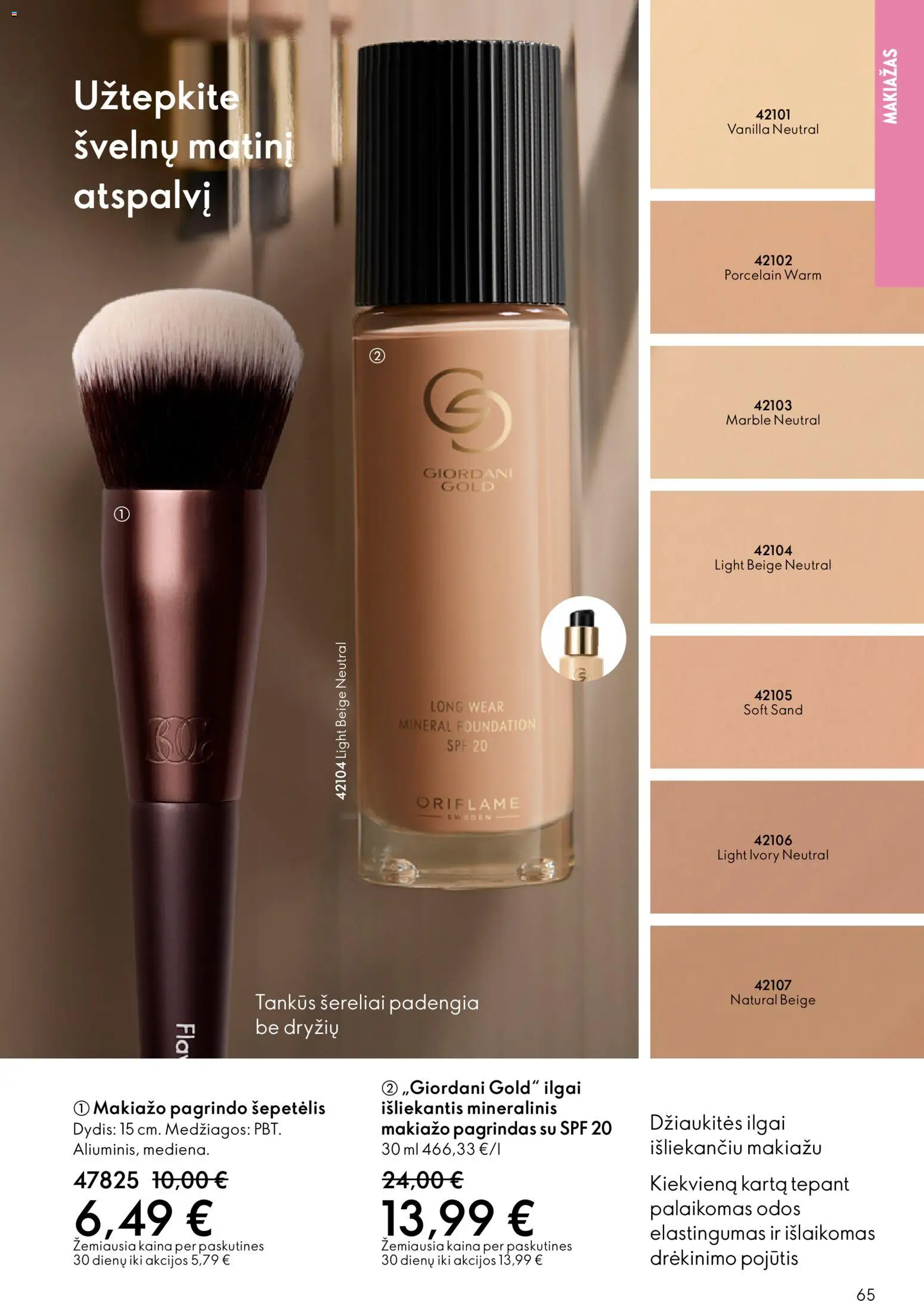 Oriflame akcijos nuo 28.01.2026 | Puslapis: 65 | Prekių: Makiažo pagrindas, Makiažas, Šepetėlis