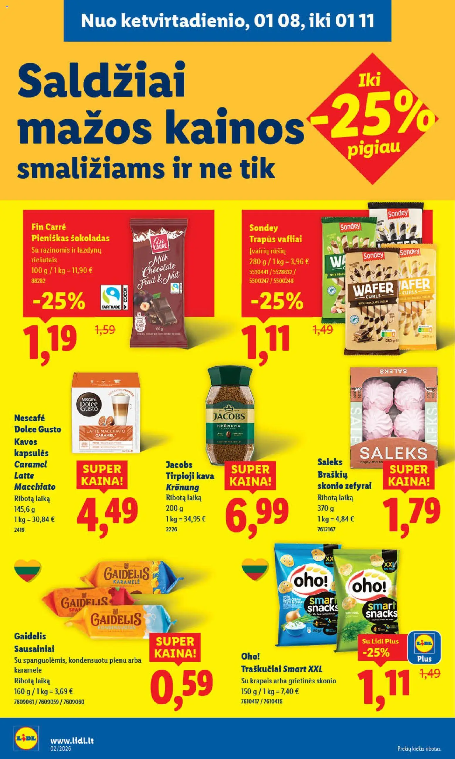 LIDL akcijos nuo 05.01.2026 | Puslapis: 36 | Prekių: Sausainiai, Šokoladas, Vafliai, Traškučiai