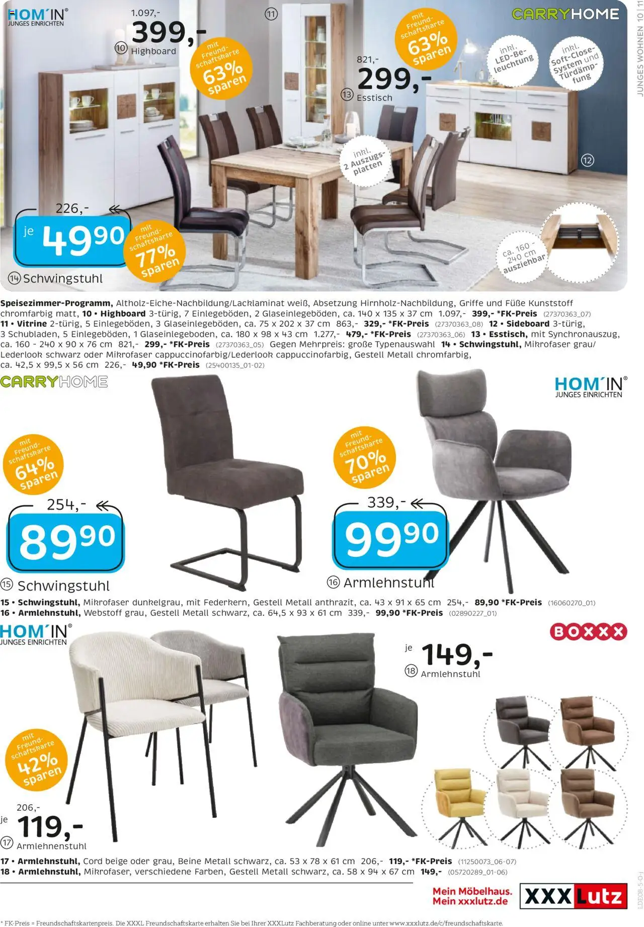 XXXL Lutz Junges Wohnen - gültig ab dem 28.07.2025 | Seite: 11 | Produkte: Sideboard, HIghboard, Esstisch, Vitrine