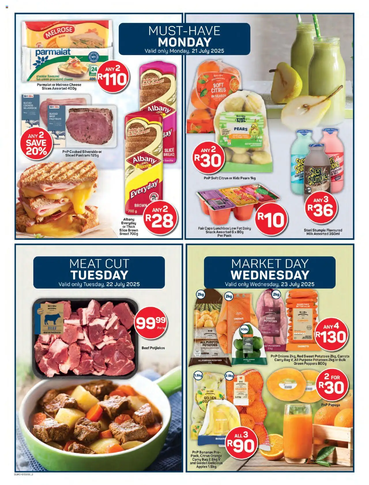 Pick n Pay Western Cape - Weekly Specials │ valid from 21.07.2025 | Page: 2 | Products: Pears, Bananas, Cream, Potatoes
