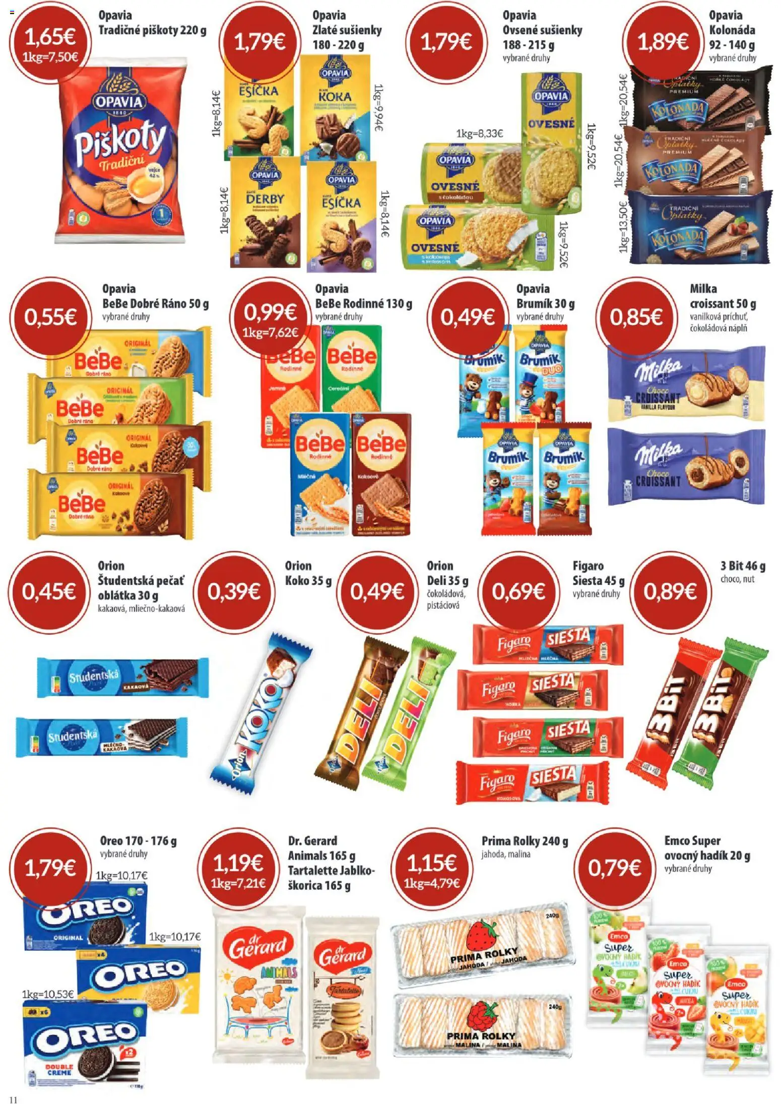 Nové Sintra akcie – leták je platný od 05.03.2026 | Strana: 11 | Produkty: BeBe Dobré ráno, Croissant, Študentská pečať, Milka