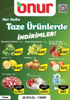 25.09.2025 tarihinden itibaren geçerli olan Onur Market kataloğu önizlemesi