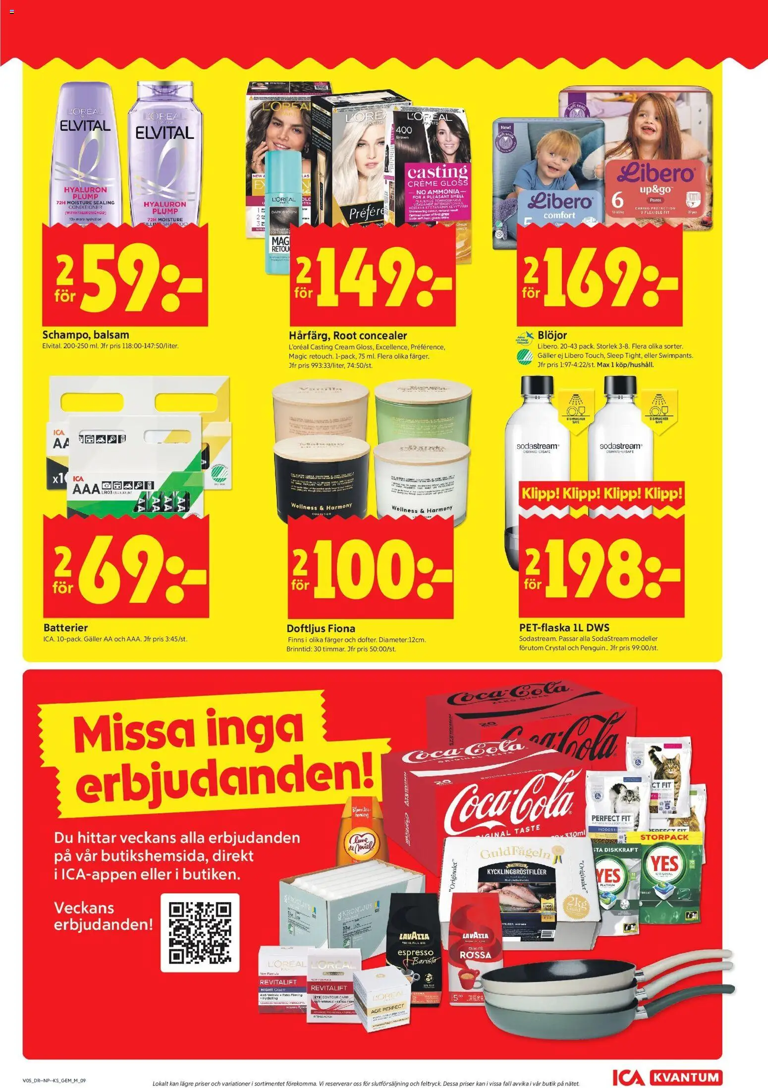ICA Kvantum reklamblad aktuell från 26.01.2026 | Sida: 9 | Produkter: Concealer, Balsam, Blöjor, Sodastream
