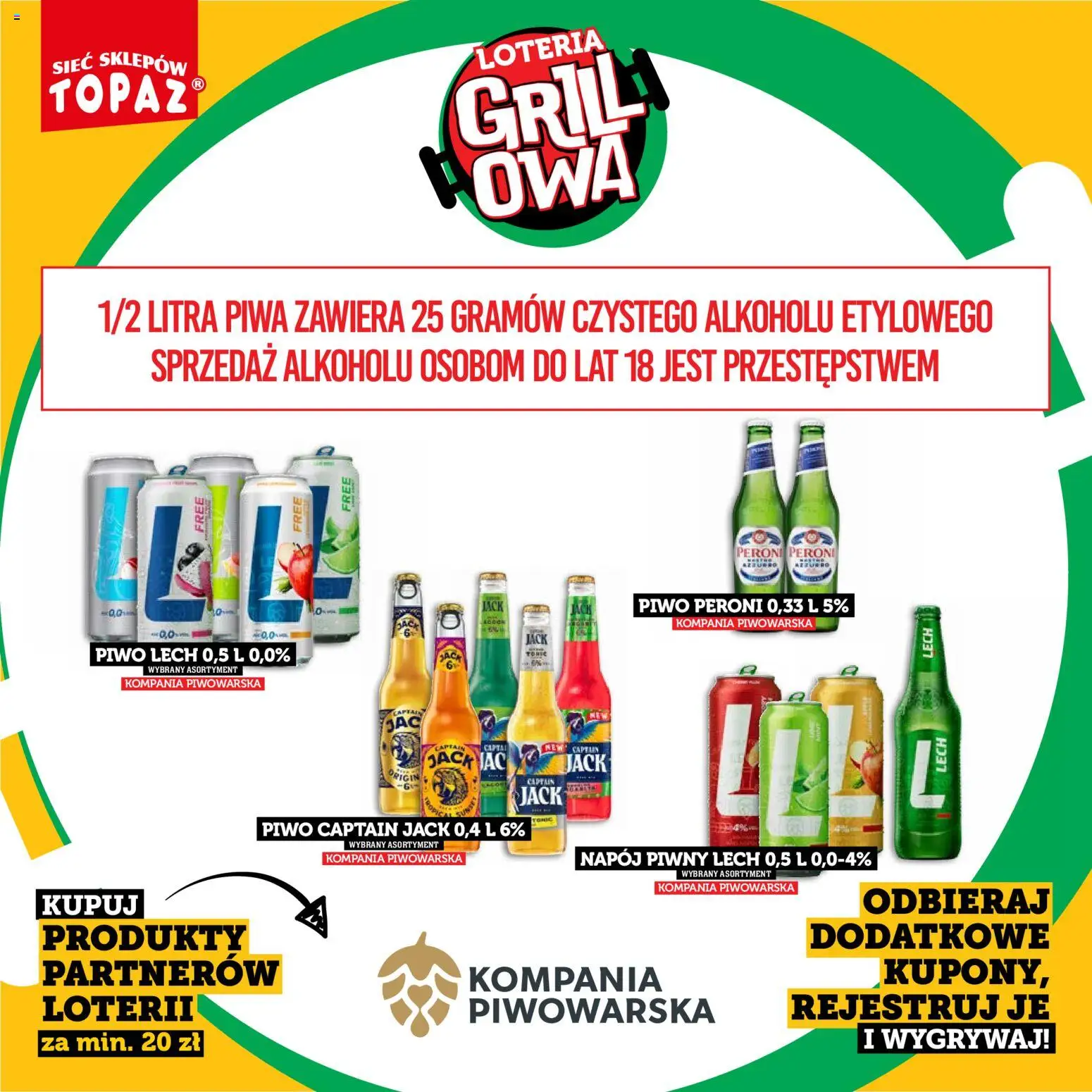 Topaz gazetka - Kupuj, Grilluj I Wygrywaj od 20.04.2026 | Strona: 28 | Produkty: Grill, Piwo
