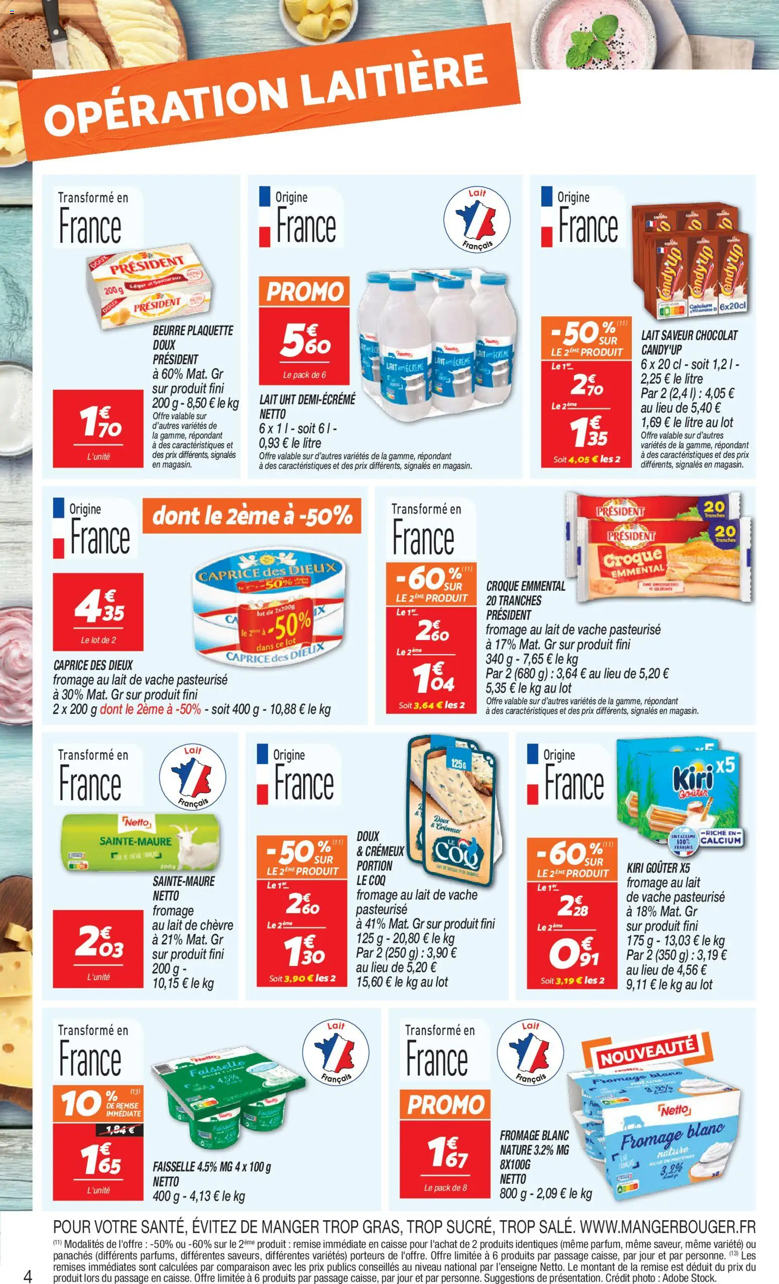 {H1} | Page: 4 | Produits: Caprice des dieux, Lait, Beurre, Fromage