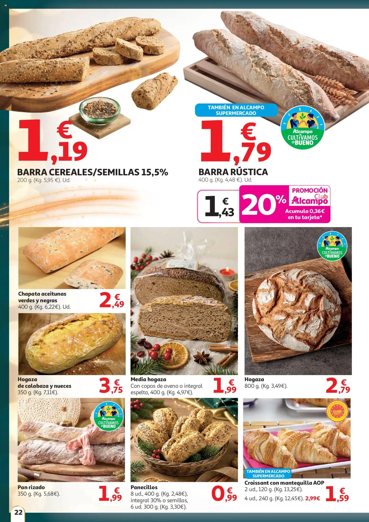 Alcampo - Hg Madrid │ válido desde el 11.12.2025 | Página: 22 | Productos: Πράσινο τσάι, Pan, Croissant, Συσκευή ροής