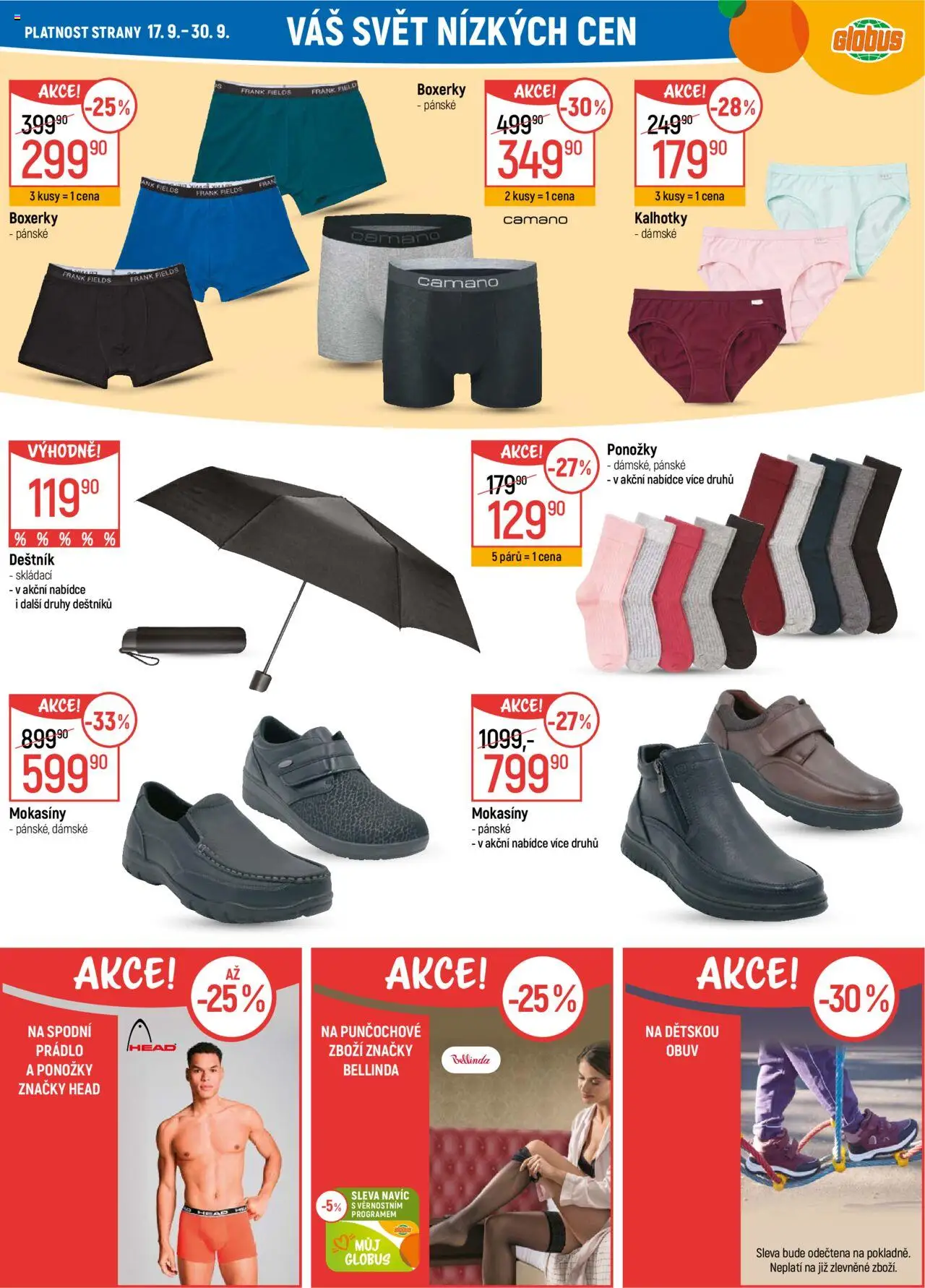 Globus leták - Trmice od 17.09.2025 | Strana: 32 | Produkty: Globus, Kalhotky, Ponožky, Obuv