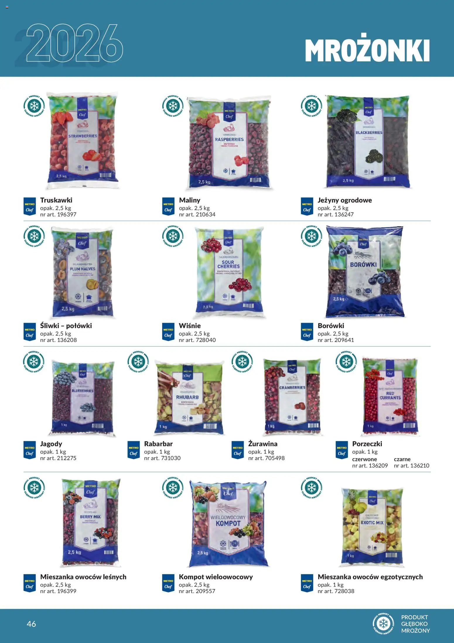 Makro gazetka - Produktów marek własnych dla profesjonalnej Gastronomii od 01.03.2026 | Strona: 46 | Produkty: Maliny, Jeżyny, Śliwki, Truskawki