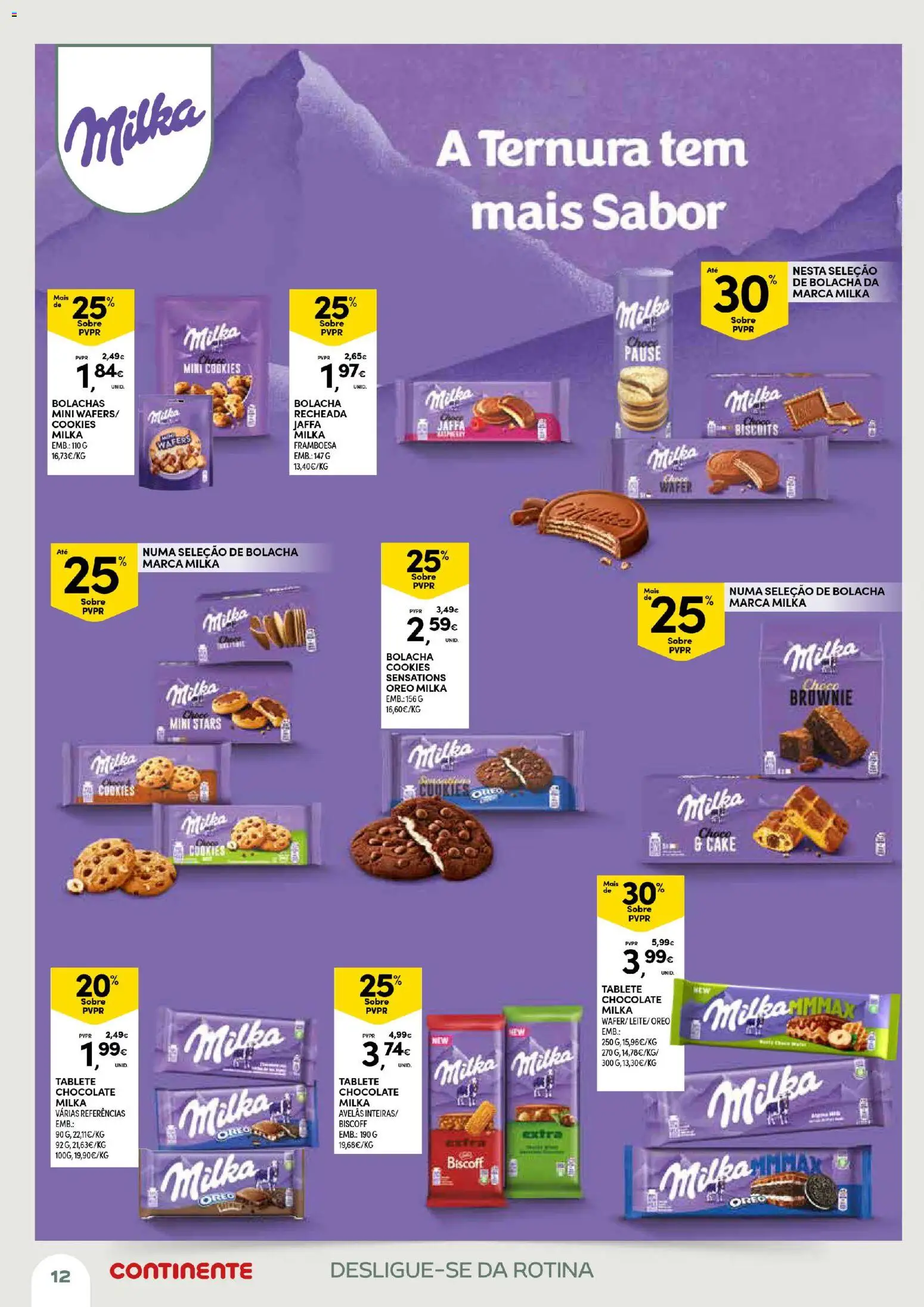 Continente Açores Momentos de pausa │ válido de 21.04.2026 | Página: 12 | Produtos: Avelãs, Bolachas, Milka bolachas, Chocolate