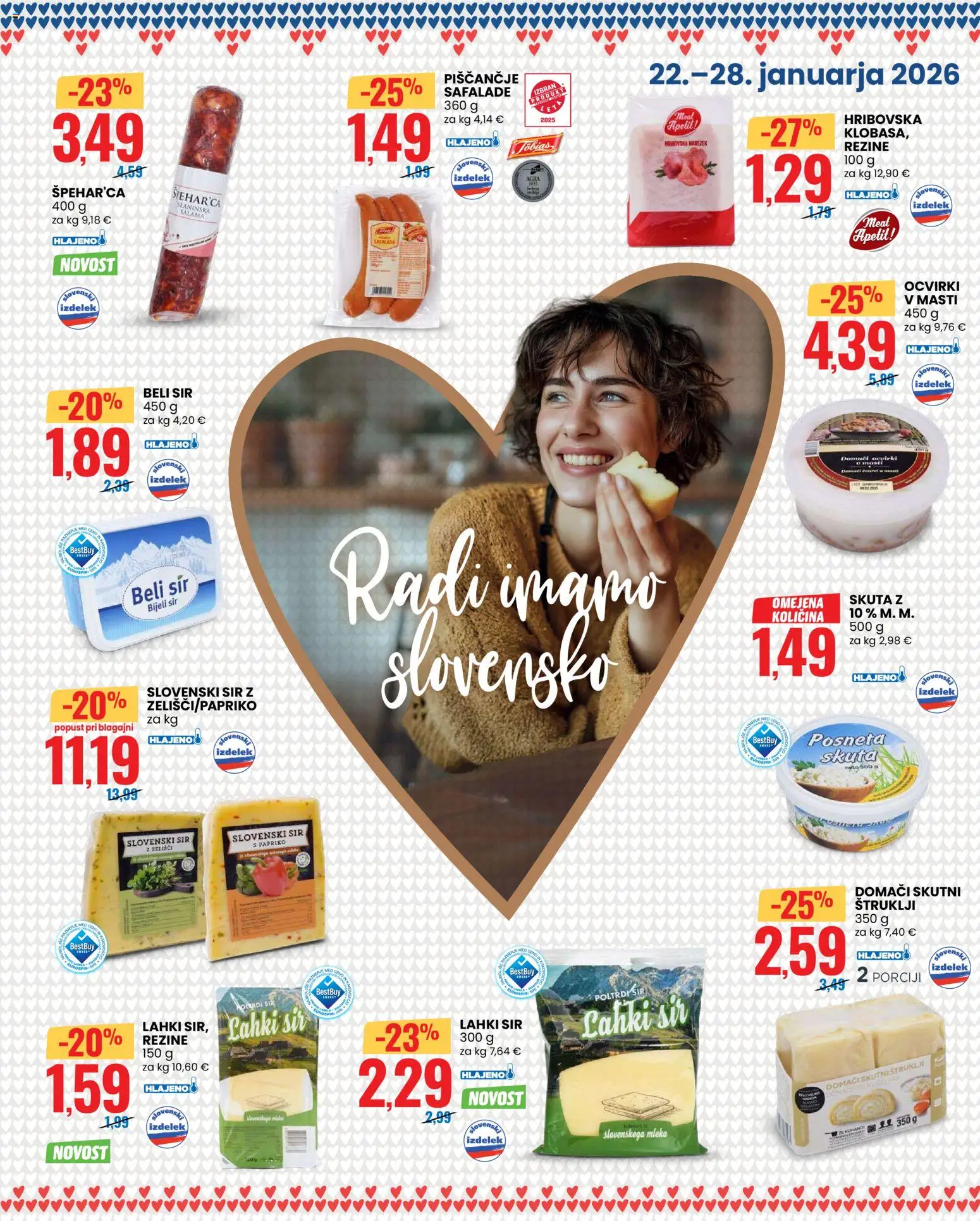 Novi Eurospin katalog ponudbe – veljaven od 22.01.2026 | Stran: 3 | Izdelki: Ocvirki, Limpiador íntimo, Sir, Skuta