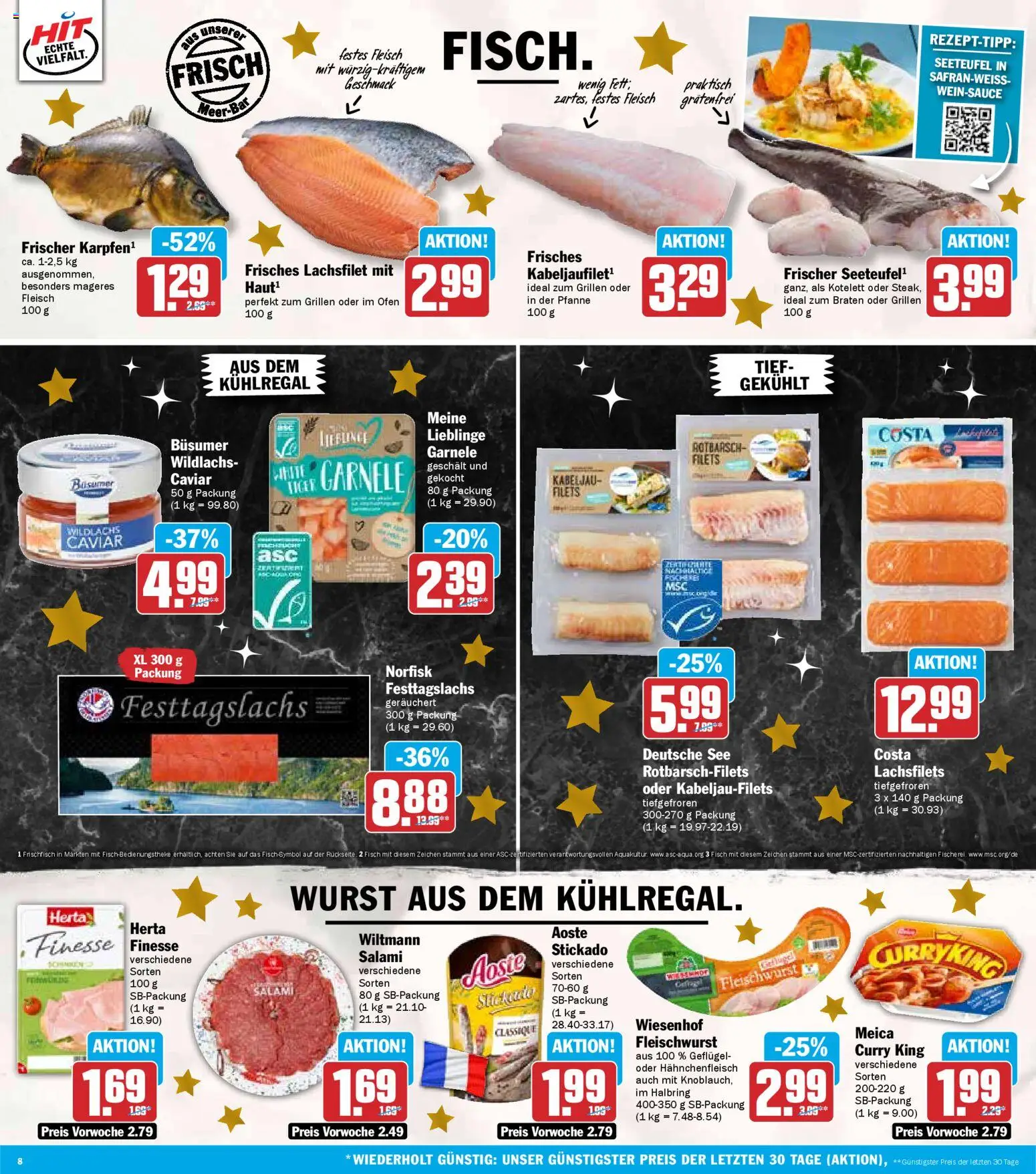 HIT Prospekt Baden-Württemberg	 – gültig ab 15.12.2025 | Seite: 8 | Produkte: Meica, Fisch, Wurst, Salami