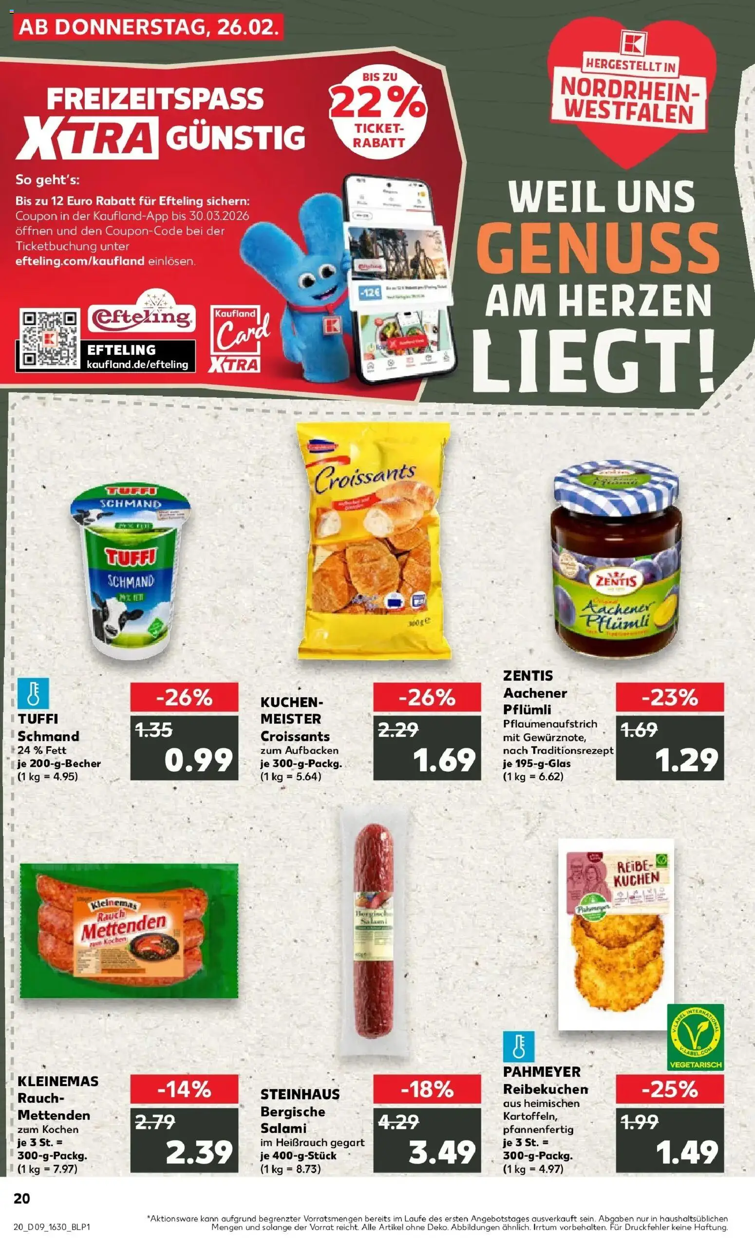 Kaufland prospekt Werl	 – gültig ab 26.02.2026 | Seite: 20 | Produkte: Croissant, Salami, Kuchen