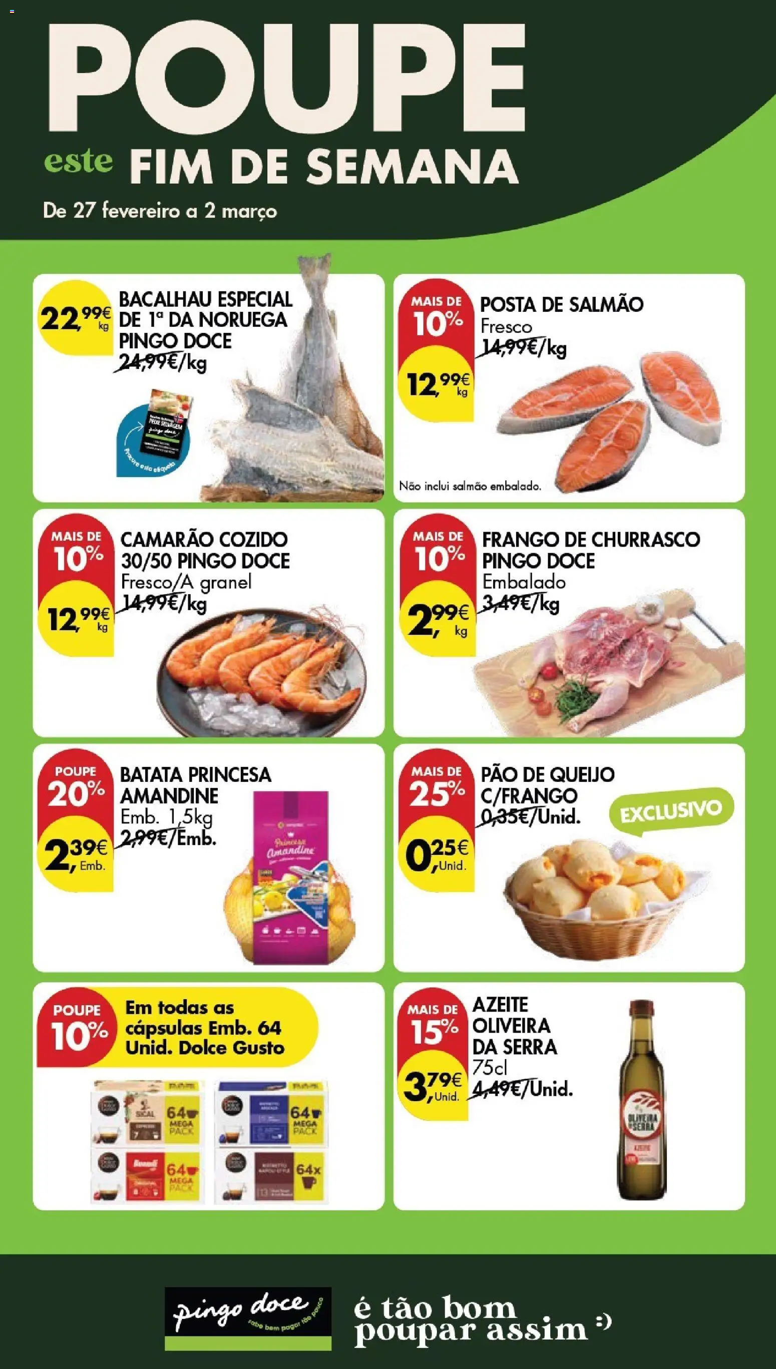 Pingo Doce Poupe este Fim de Semana │ válido de 27.02.2026 | Página: 1 | Produtos: Azeite, Bacalhau, Camarão, Queijo