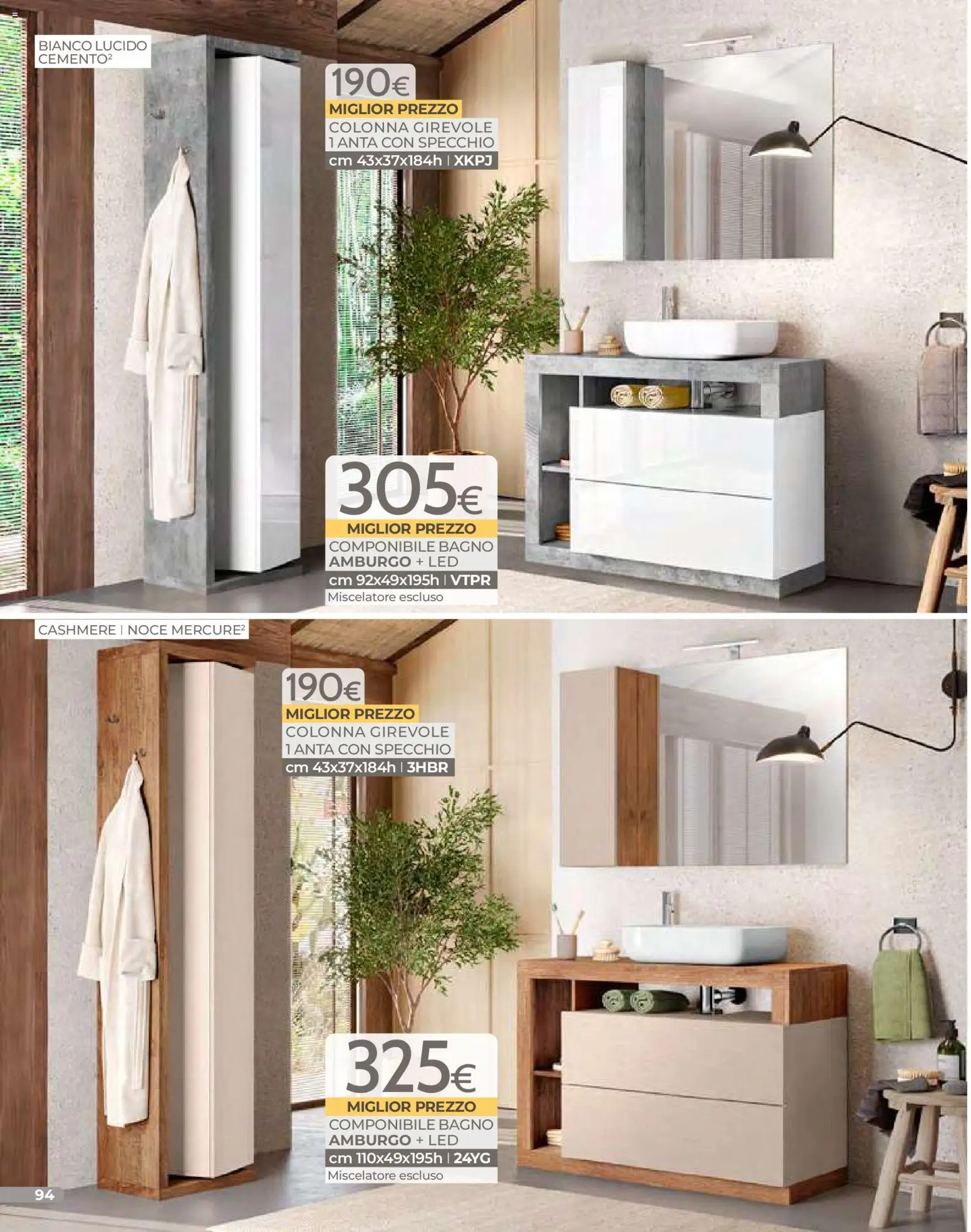 Volantino Mondo Convenienza del 01.01.2026 | Pagina: 96 | Prodotti: Miscelatore, Bagno, Specchio