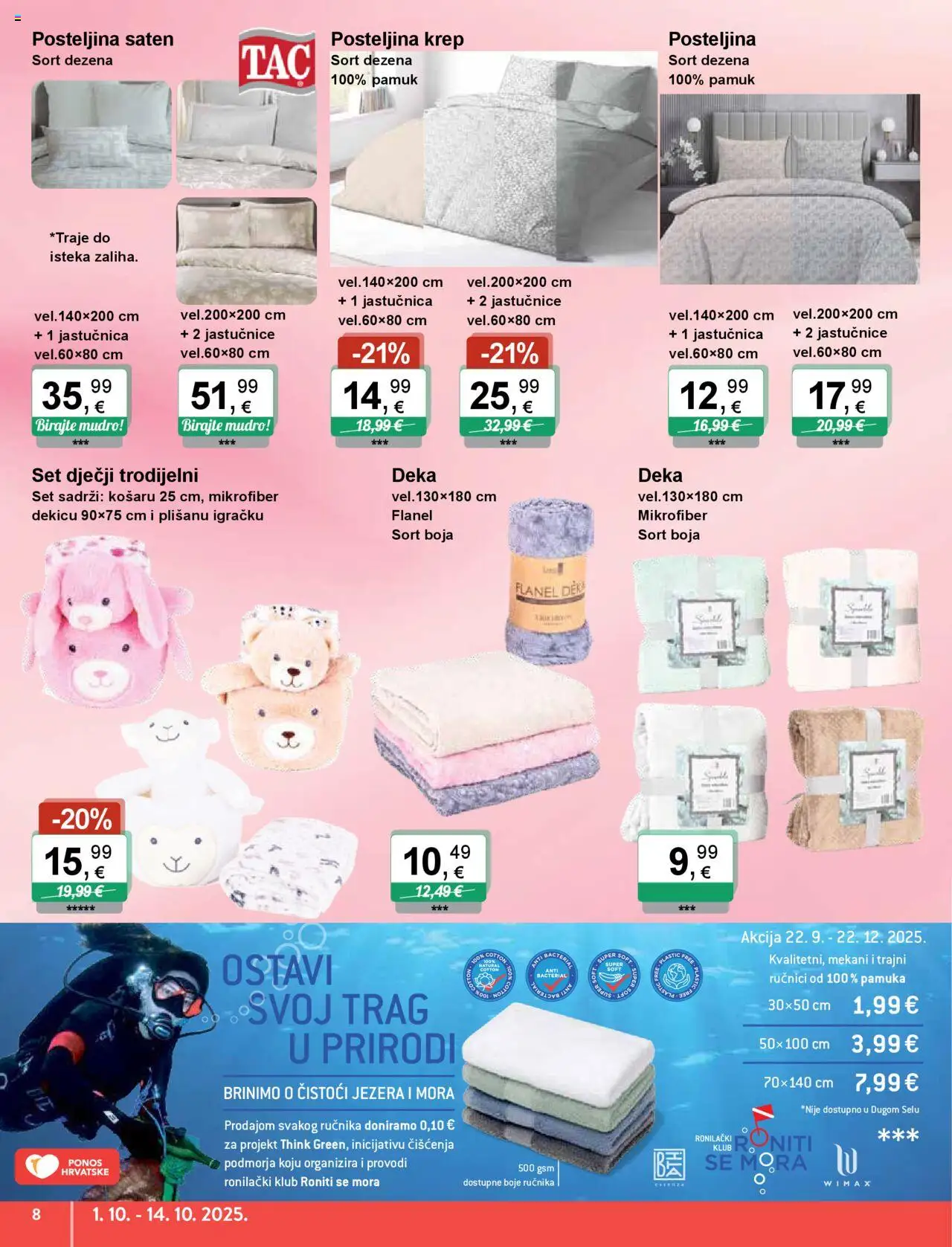 KTC katalog | vrijedi od 01.10.2025 | Stranica: 8 | Proizvodi: Jastučnica, Posteljina, Deka