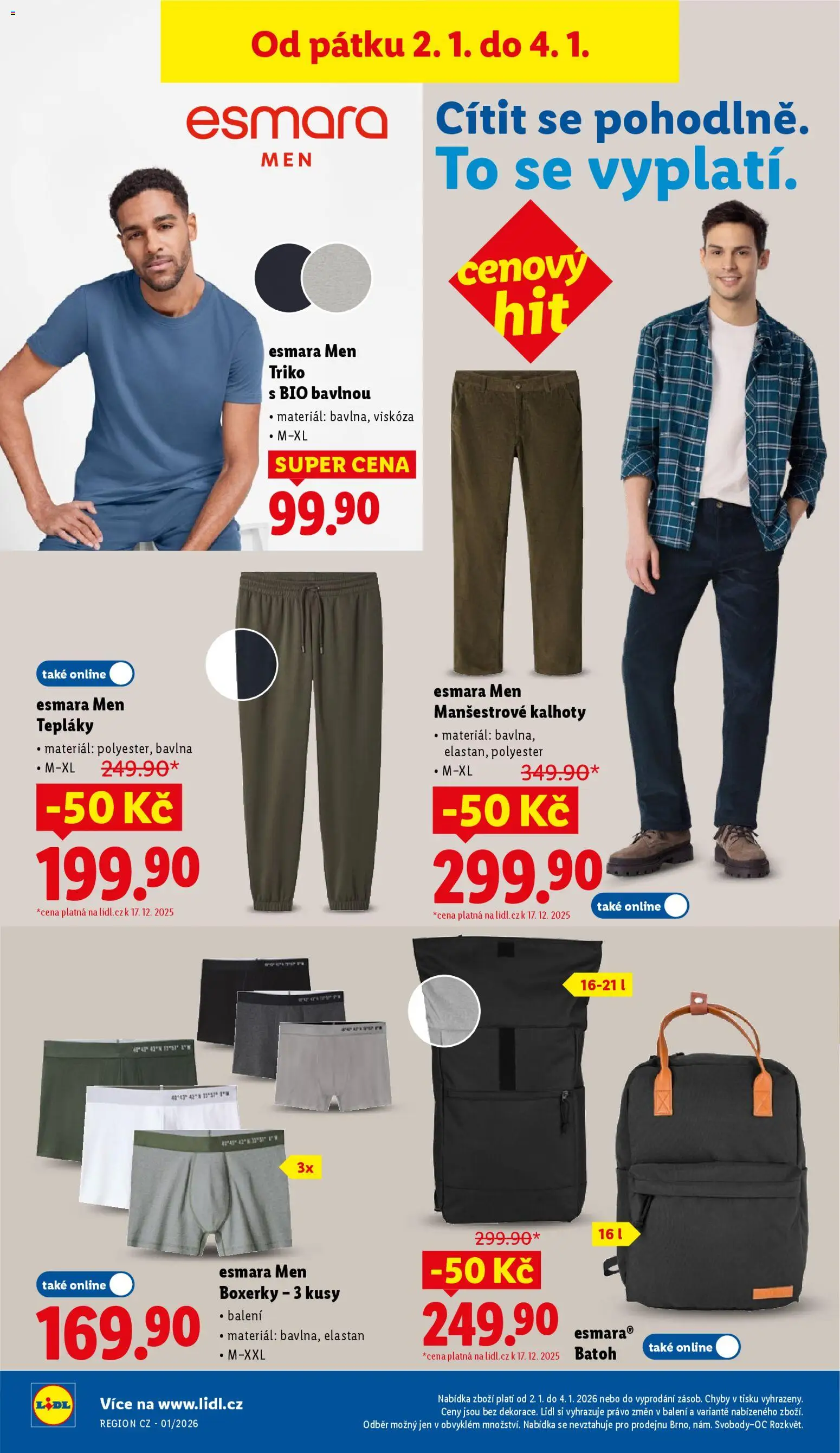 Lidl leták od 02.01.2026 | Strana: 36 | Produkty: Boxerky, Batoh, Tepláky, Pants