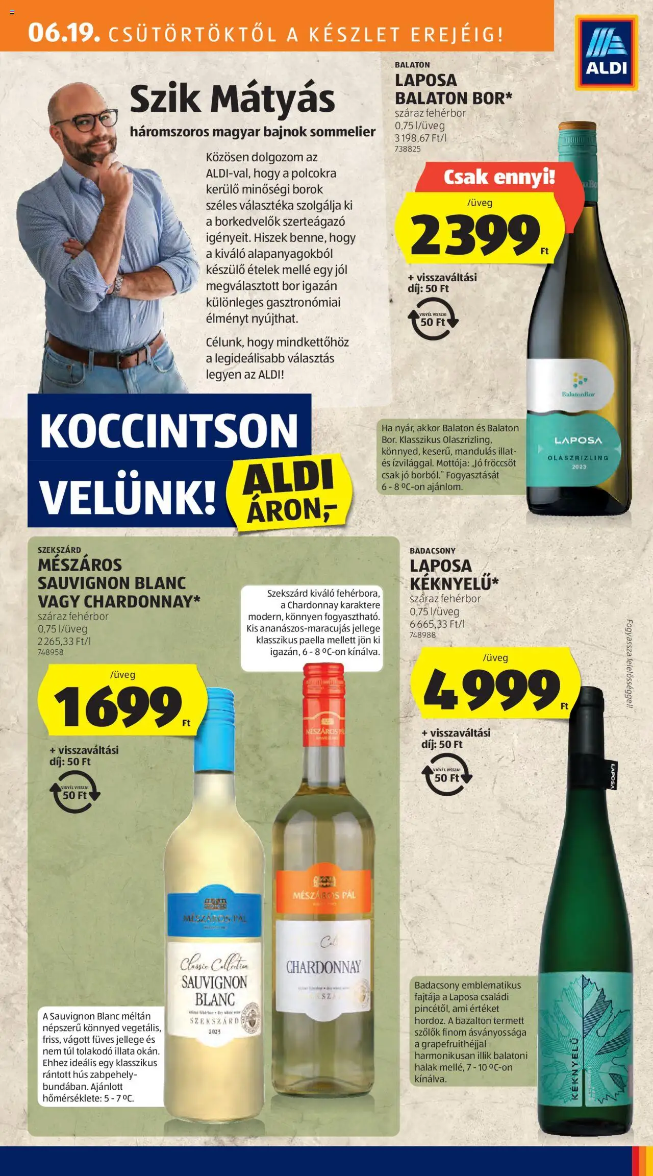 Aldi akciós ujság - amely érvényes a következő dátumtól: 19.06.2025 | Oldal: 15 | Termékek: Halak, Zabpehely, Hús, Fehérbor