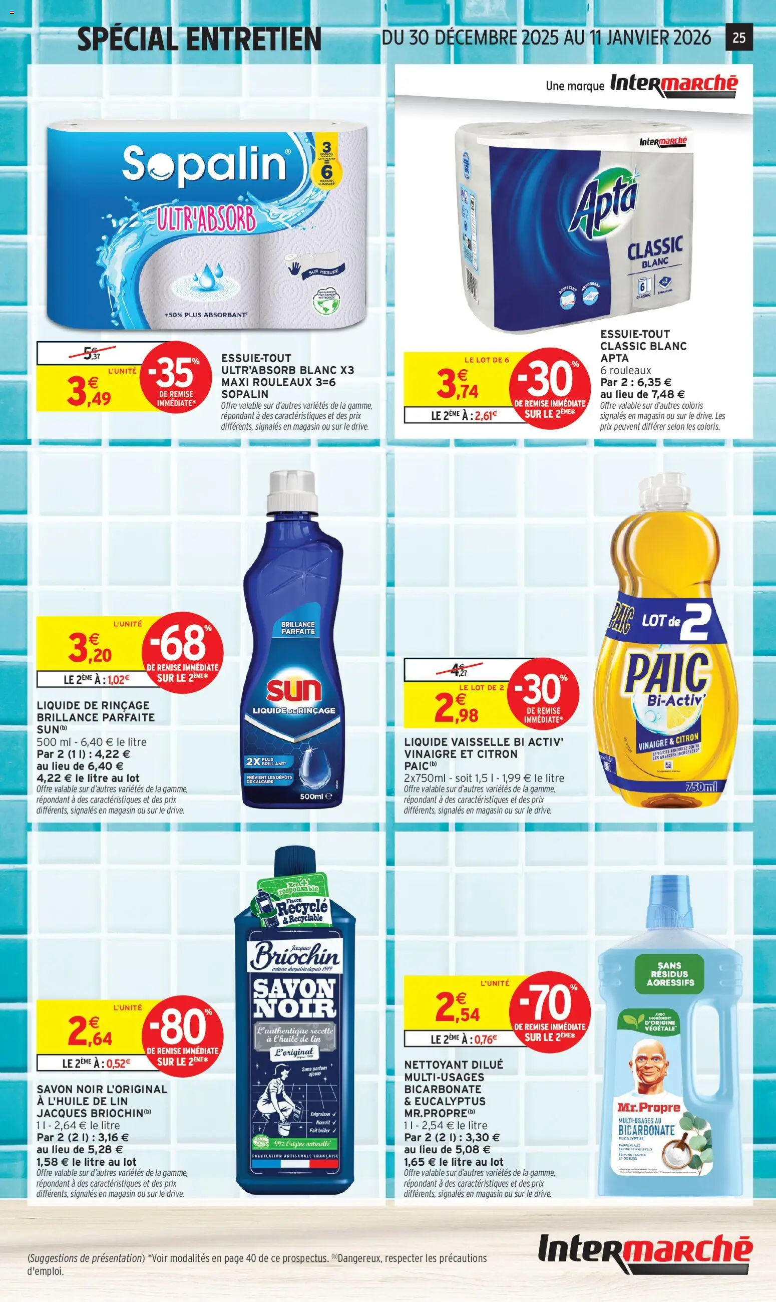 {H1} | Page: 25 | Produits: Essuie-tout, Parfum, Liquide vaisselle, Vinaigre