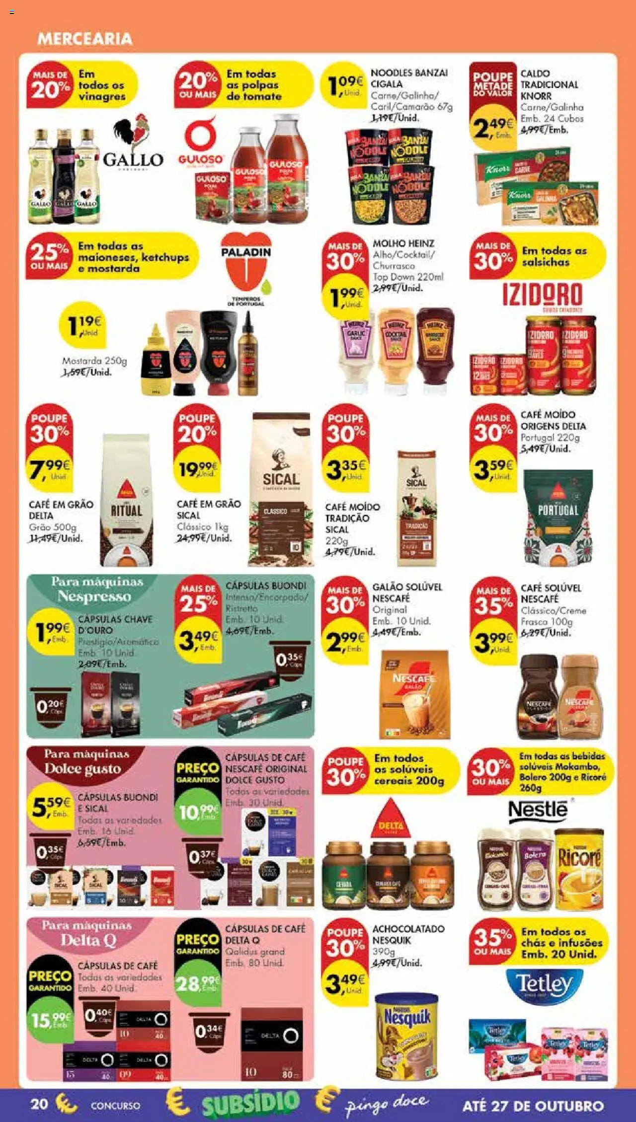 Pingo Doce Poupe Esta Semana Madeira │ válido de 07.10.2025 | Página: 20 | Produtos: Café solúvel, Máquinas nespresso, Nestlé, Chocolate