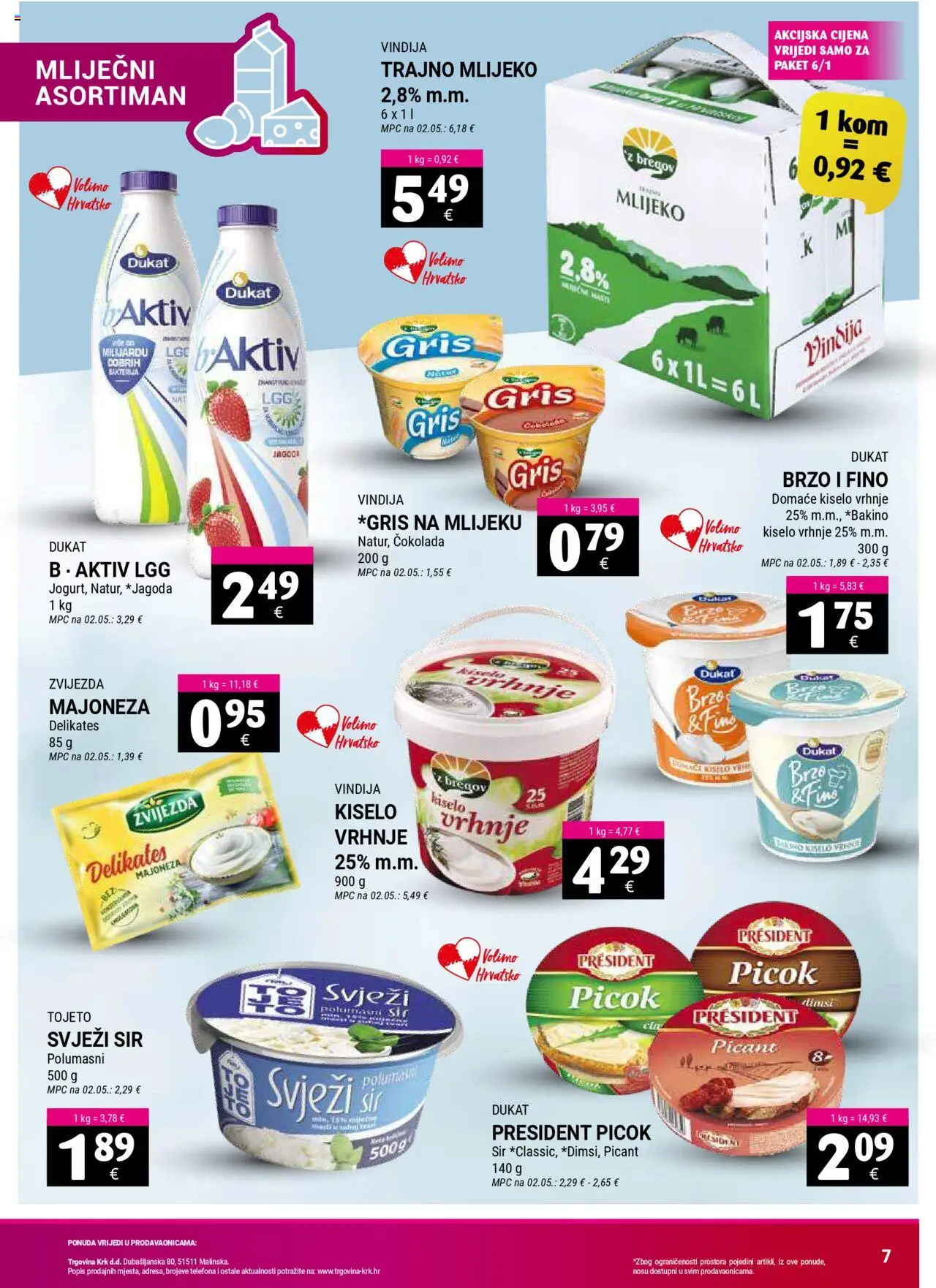 Trgovina Krk katalog | vrijedi od 16.09.2025 | Stranica: 7 | Proizvodi: Vindija, Mlijeko, Čokolada, Trajno mlijeko