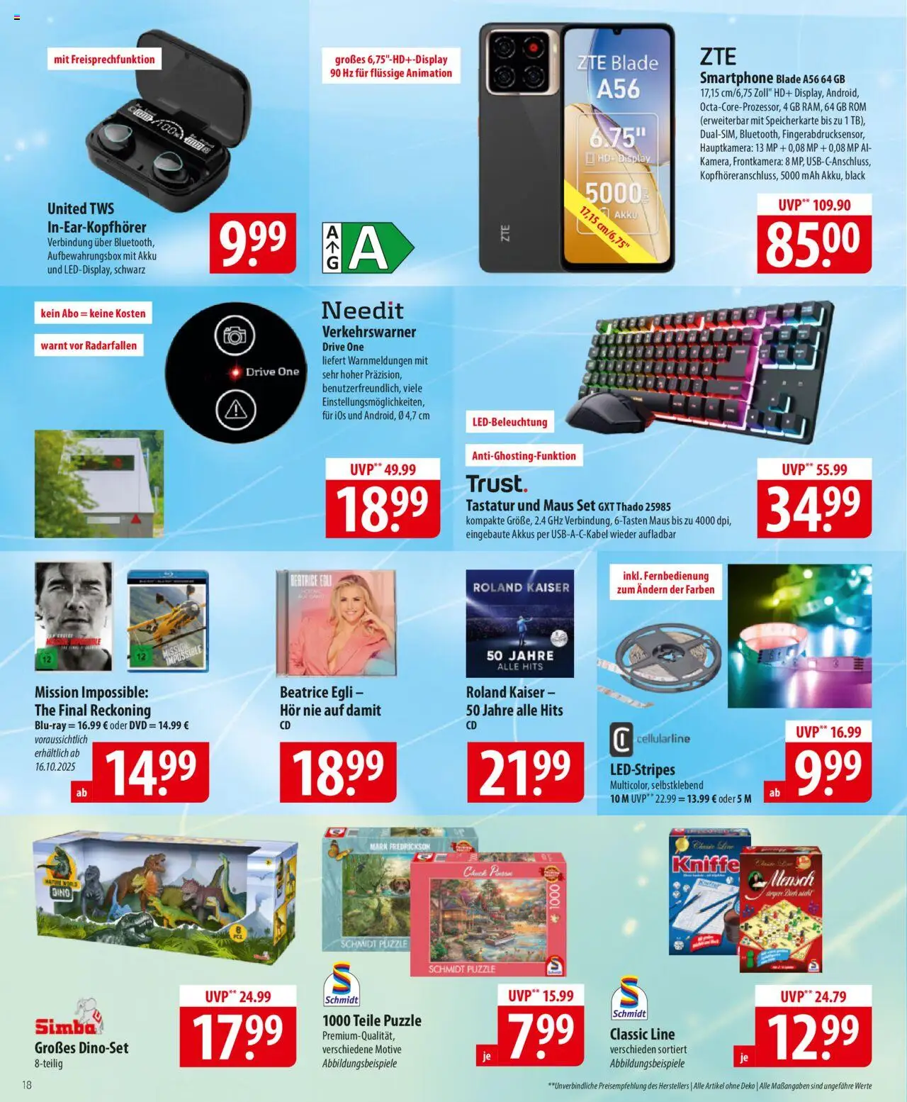Famila Prospekt 	 – gültig ab 13.10.2025 | Seite: 18 | Produkte: Speicherkarte, Dvd, Maus, Tastatur
