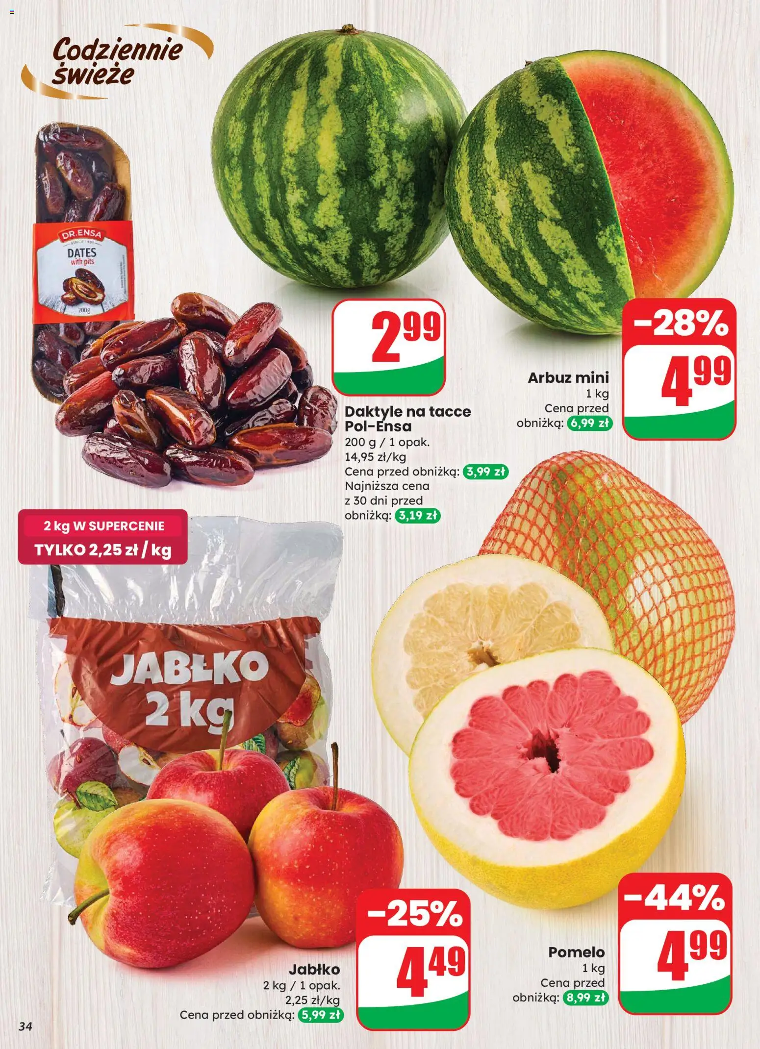 Dino Gazetka od 12.11.2025 | Strona: 34 | Produkty: Daktyle, Arbuz, Pomelo