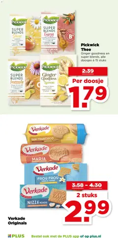 Pickwick Thee, Ginger goodness en super blends, alle doosjes à 15 stuks - Voorbeeld van een folder van Plus, geldig van 29.10.2025 | Pagina: 33