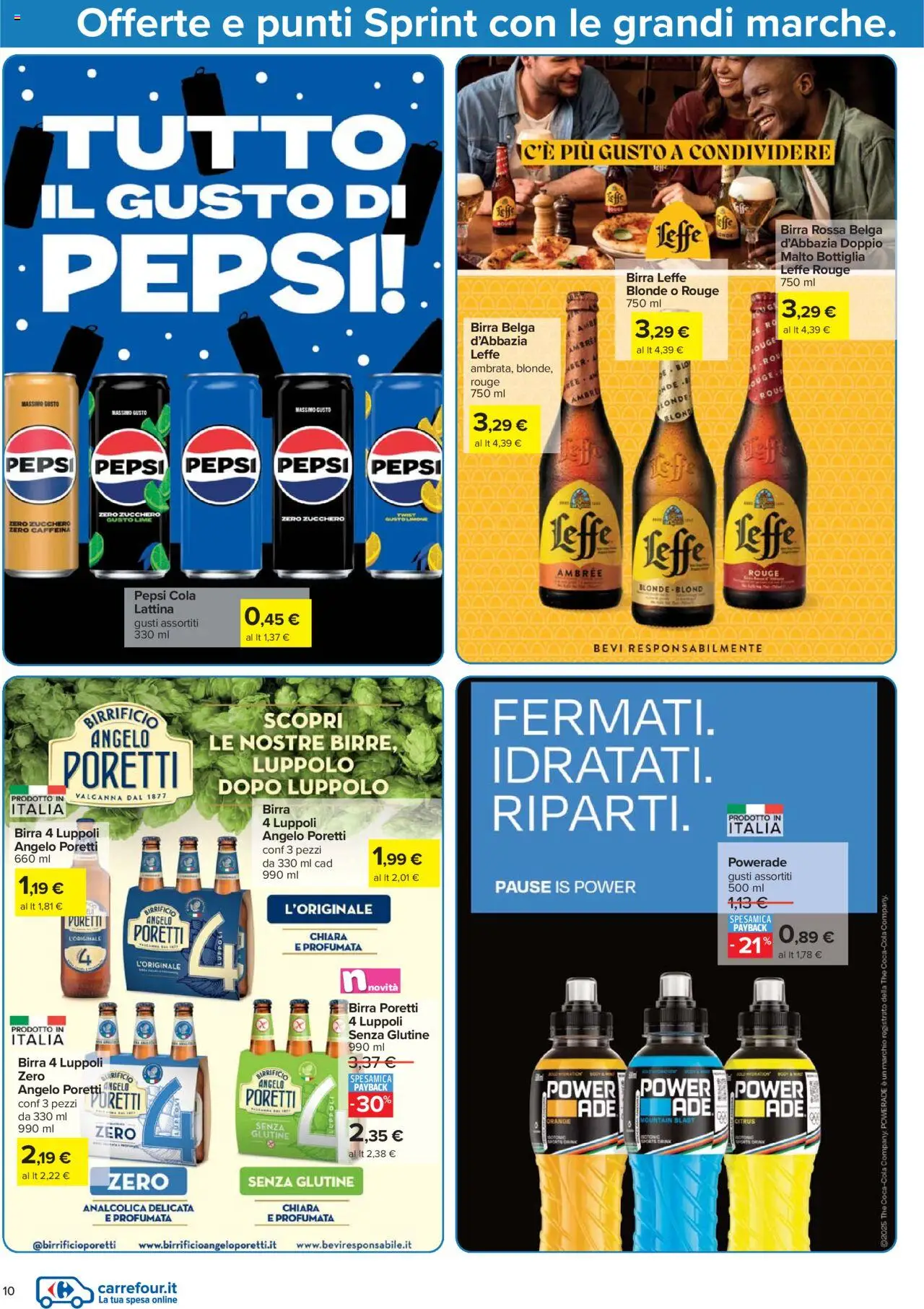 Volantino Carrefour del 21.08.2025 | Pagina: 10 | Prodotti: Zucchero, Lime, The, Pepsi