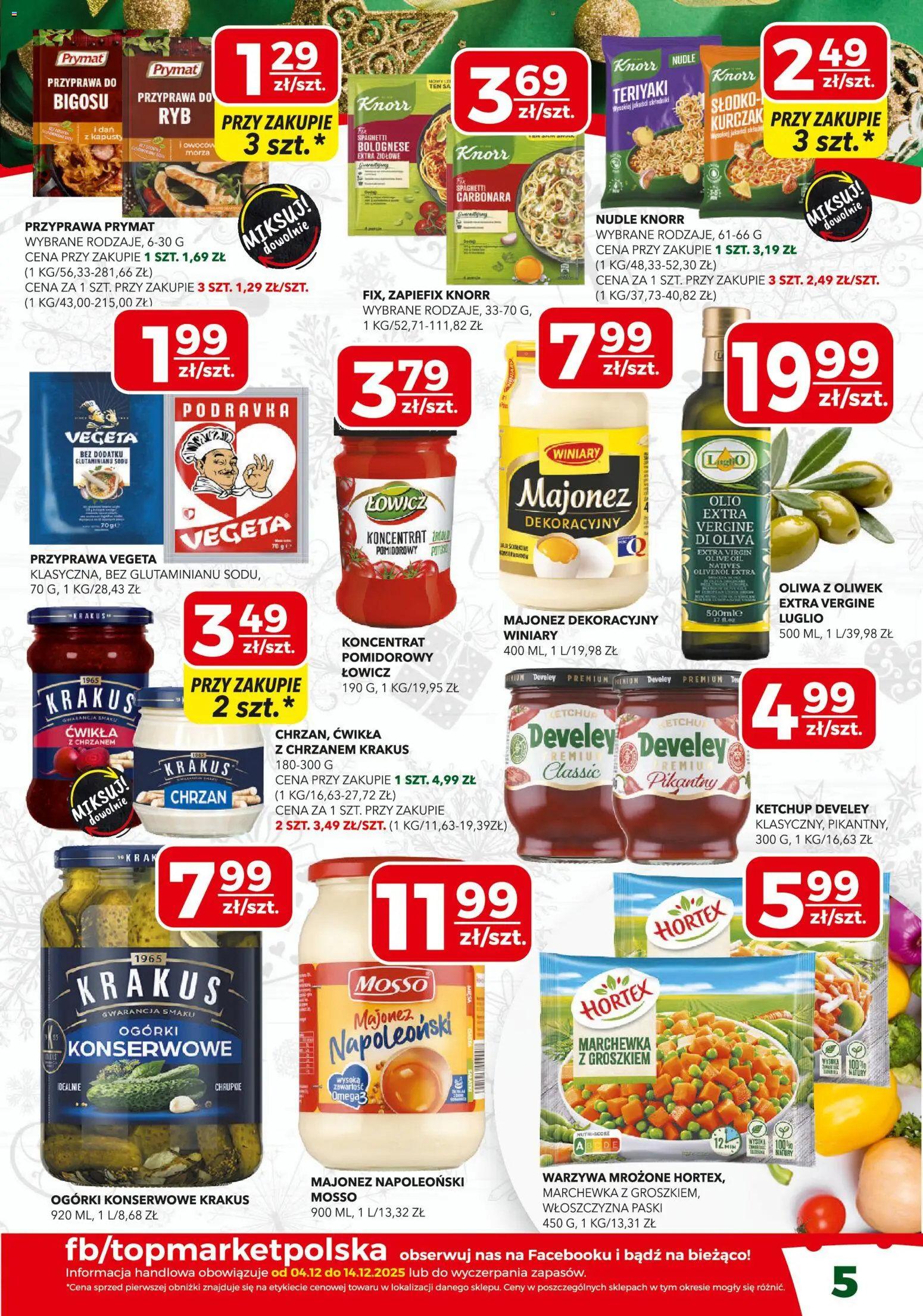 Top Market Gazetka od 04.12.2025 | Strona: 5 | Produkty: Ketchup, Oliwa z oliwek, Majonez, Jaja