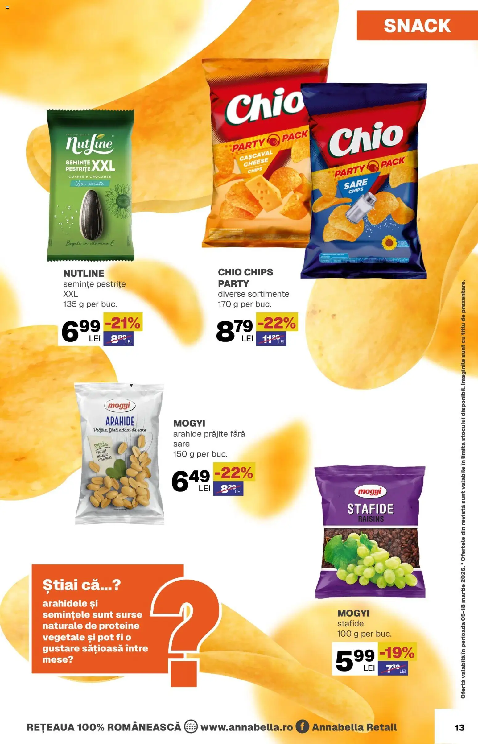 Noul catalog Annabella – valabil de la 05.03.2026 | Pagină: 13 | Produse: Cașcaval, Arahide, Semințe, Stafide