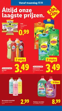 Lipton ice tea, In verschillende varianten 1,5 l Alle combinaties mogelijk - Voorbeeld van een folder van Lidl, geldig van 17.11.2025 | Pagina: 16 | Producten: Wasmiddel, Fruit
