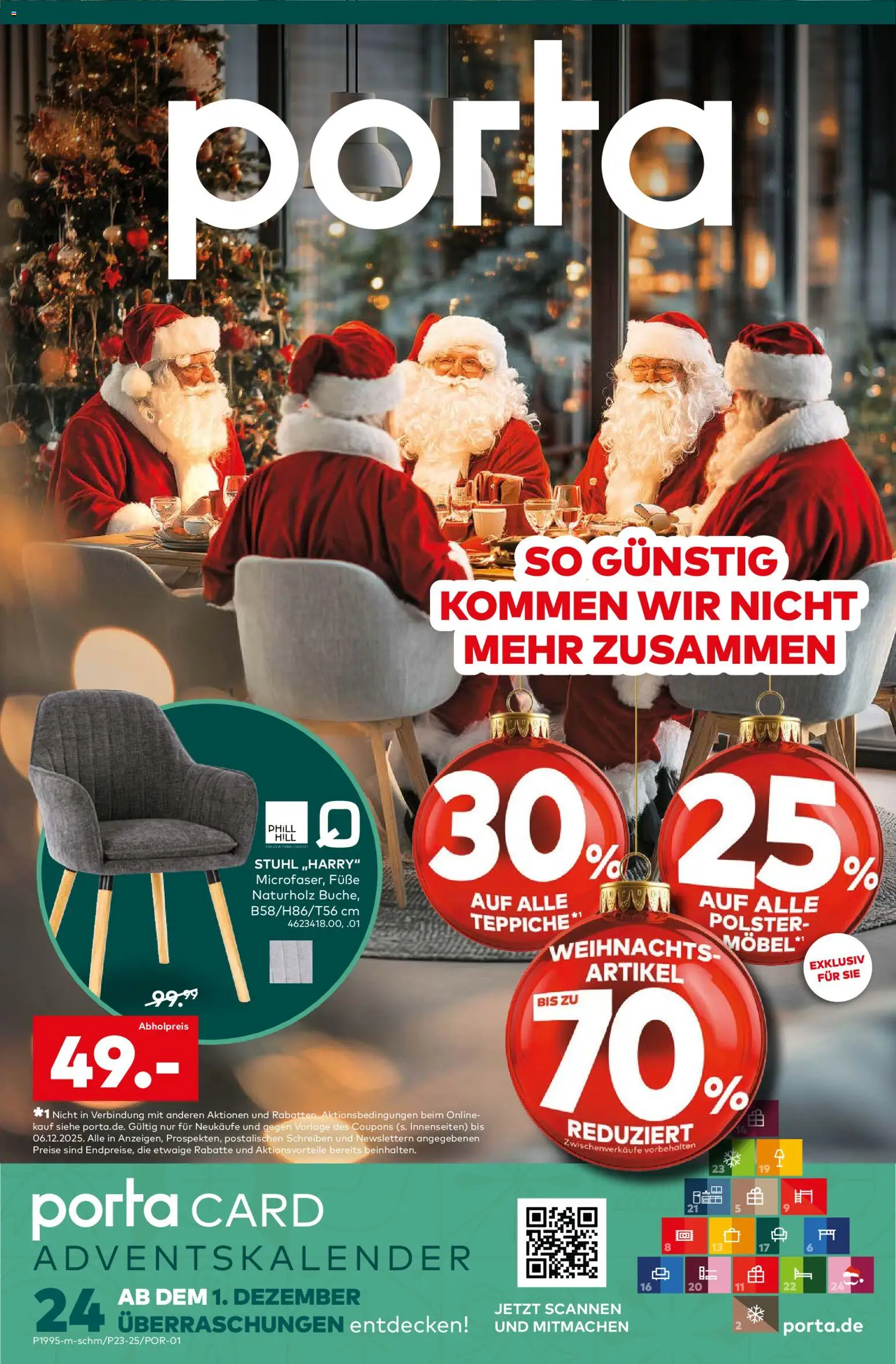 Porta! Prospekt Vorweihnachtszeit Aachen – gültig ab 01.12.2025 | Seite: 1 | Produkte: Stuhl