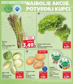 Kupus mladi, 1 kg, Zemlja porijekla Makedonija - Pregled kataloga iz trgovine Kaufland, vrijedi od 15.04.2026 | Stranica: 2 | Proizvodi: Salata, Krumpir, Kupus