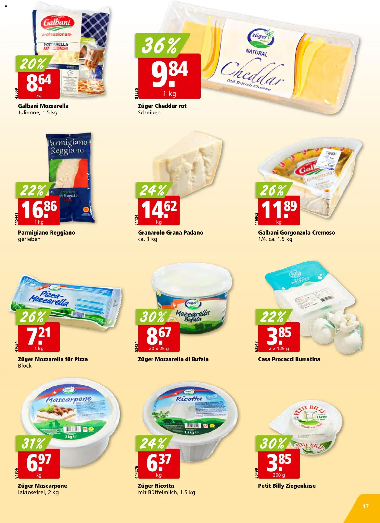 Aligro Aktionen Schlieren, Gossau SG, Frauenfeld, Rapperswil-Jona, Sargans, Bern, Brüttisellen, Pratteln, Emmen, Spreitenbach – gültig ab 03.11.2025 | Seite: 17 | Produkte: Mascarpone, Ziegenkäse, Pizza